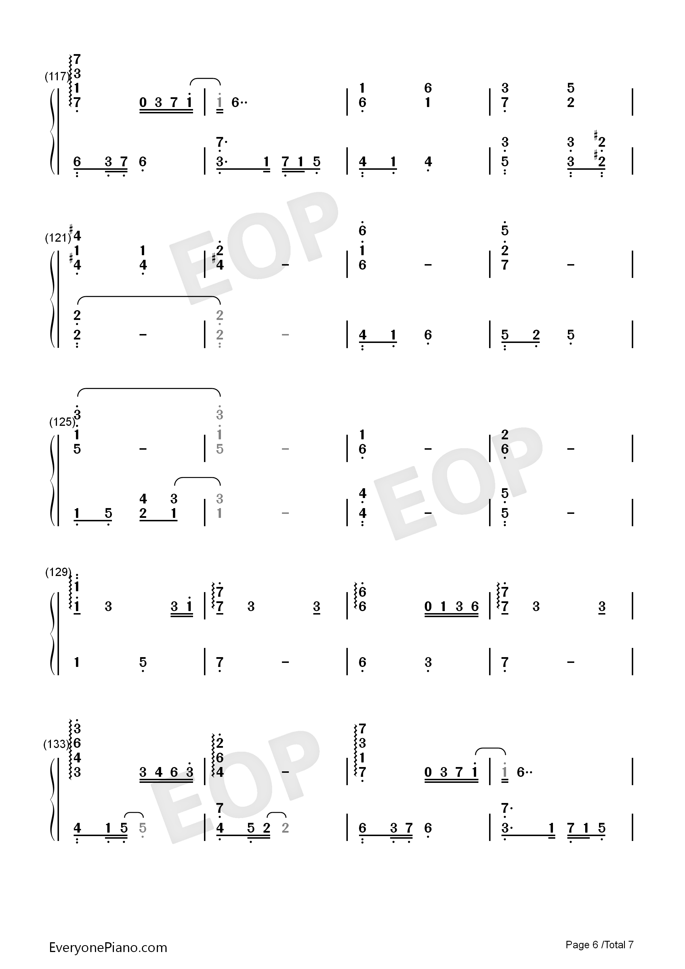 外面的世界钢琴简谱-齐秦  莫文蔚演唱6