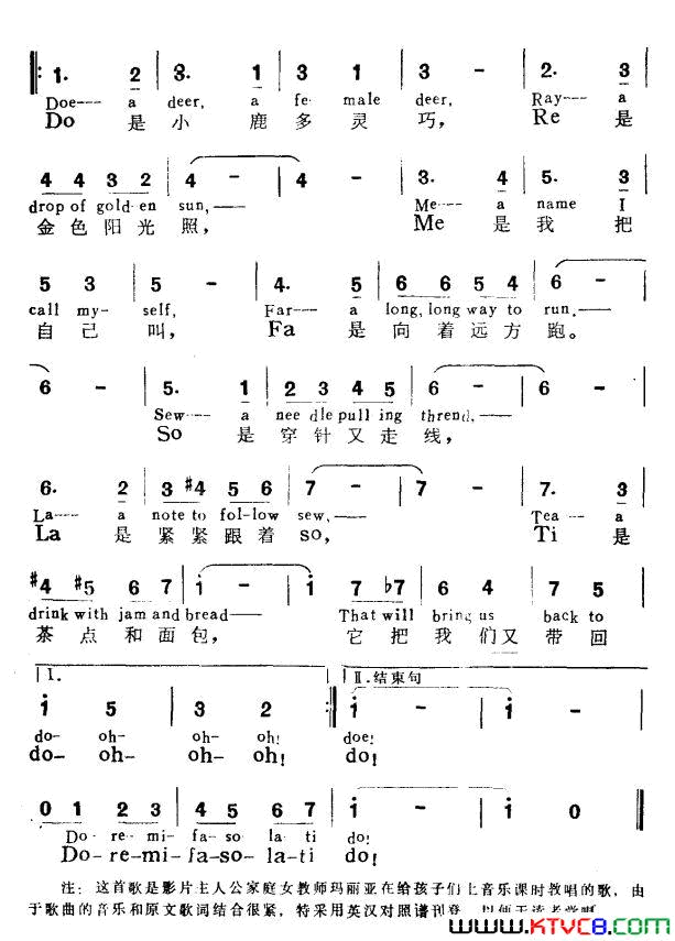 Do—Re—Mi中英文对照Do  —  Re  —   Mi中英文对照简谱1