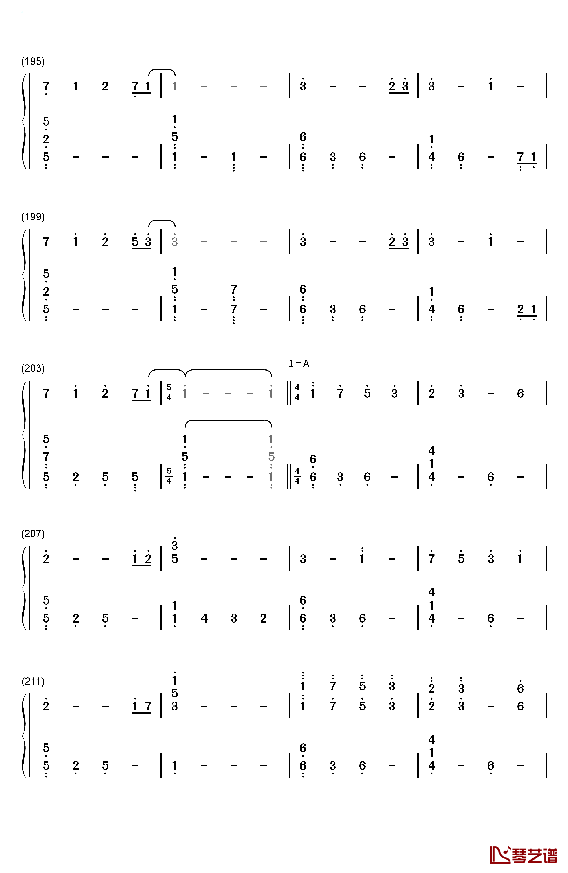 終わりの世界から钢琴简谱-数字双手-麻枝准  やなぎなぎ11