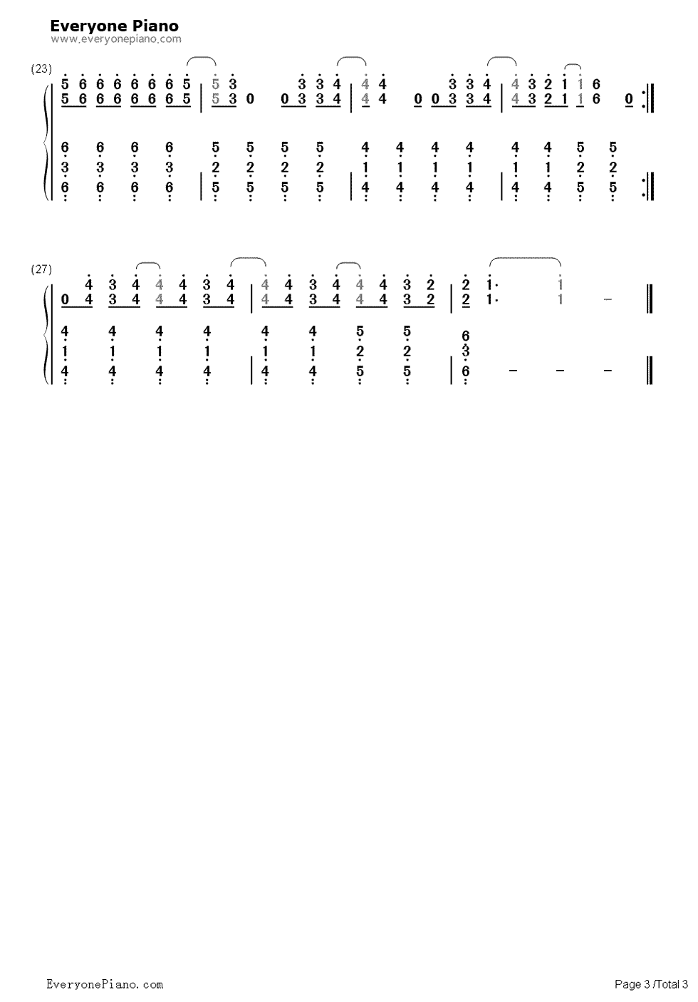 Rolling in the deep钢琴简谱-数字双手-Adele3