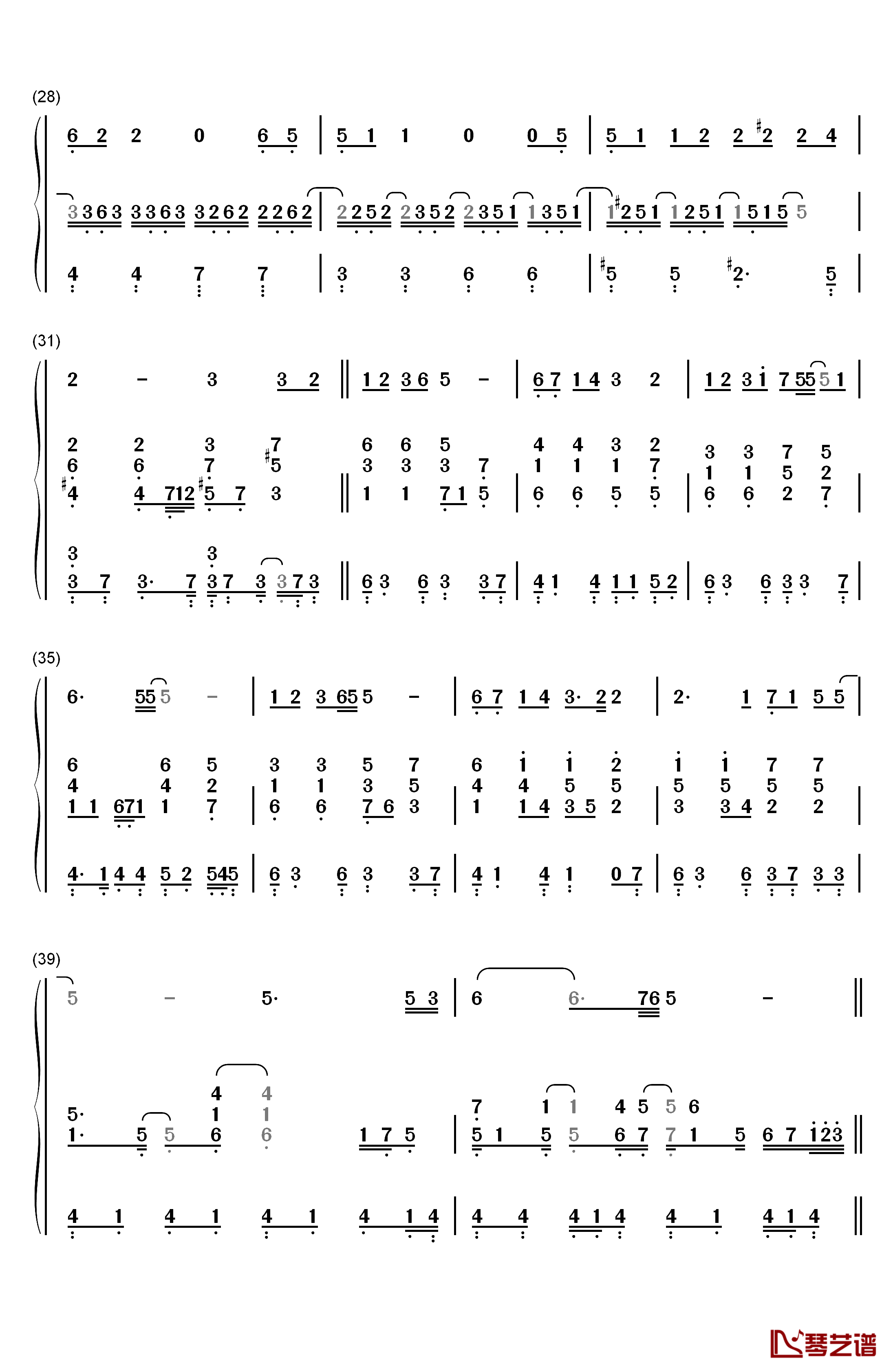 时光倒流伴奏钢琴简谱-数字双手-LYn3