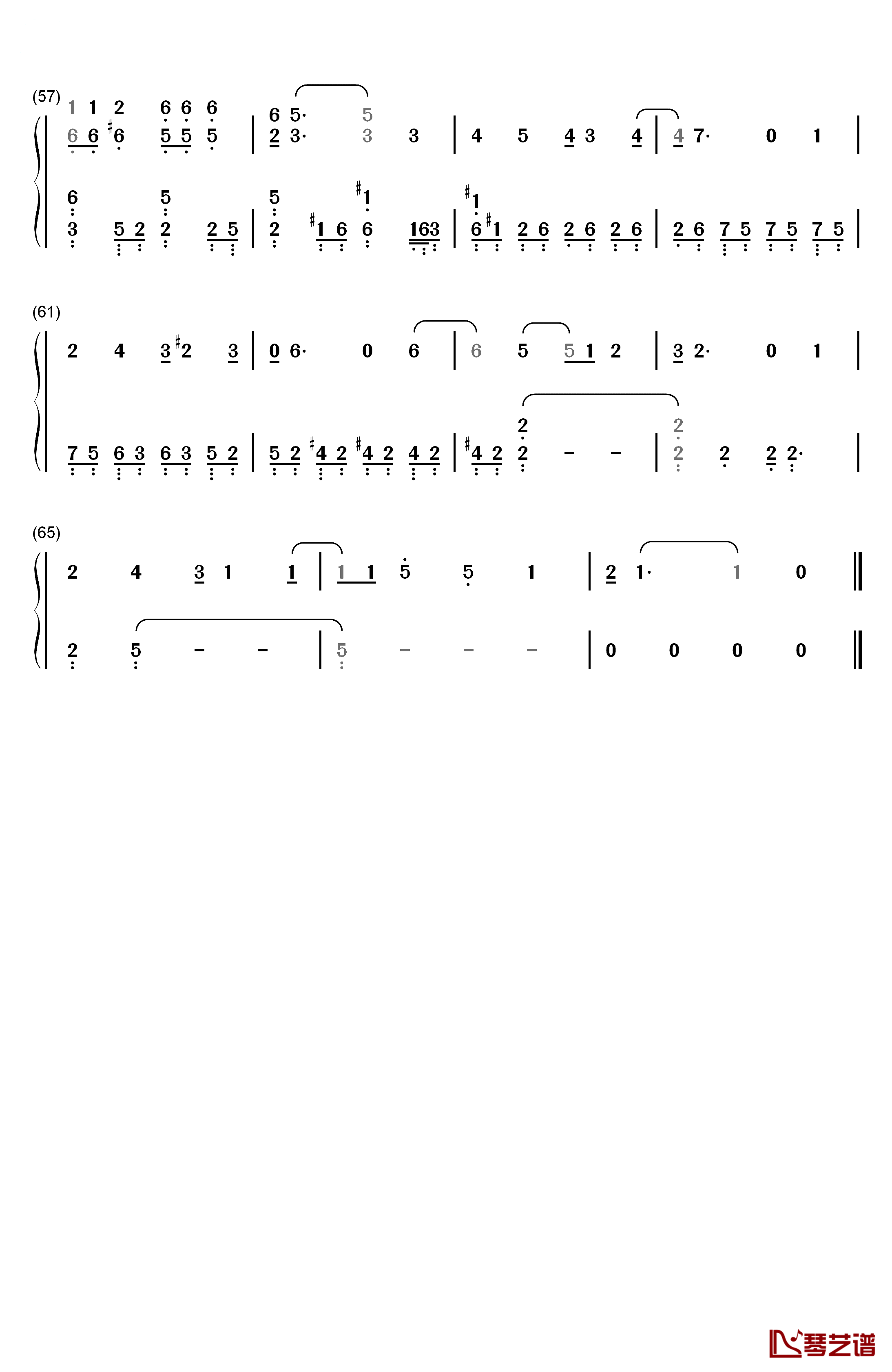 ボタン钢琴简谱-数字双手-PENGUIN RESEARCH4