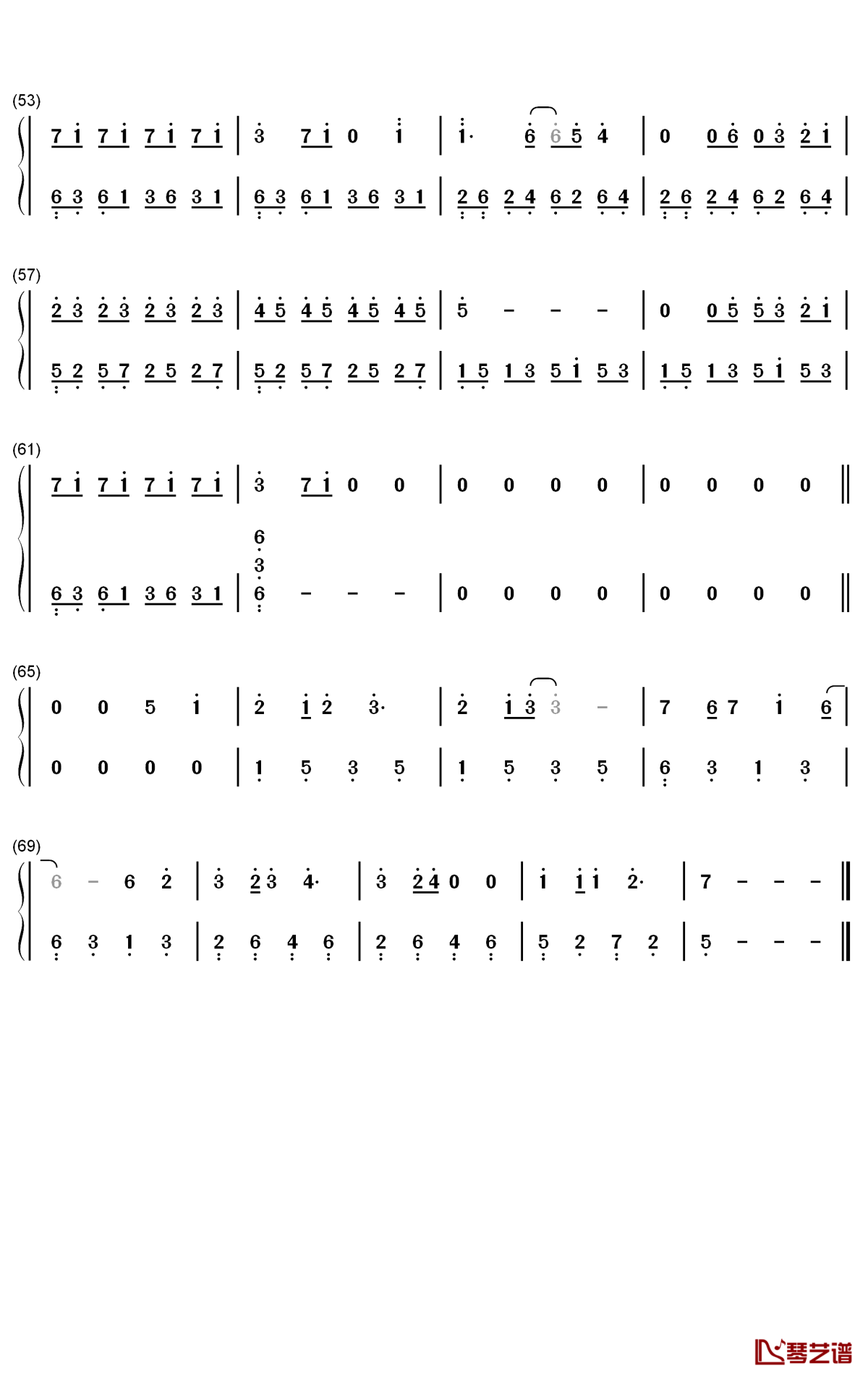 夏洛特烦恼钢琴简谱-数字双手-金志文3