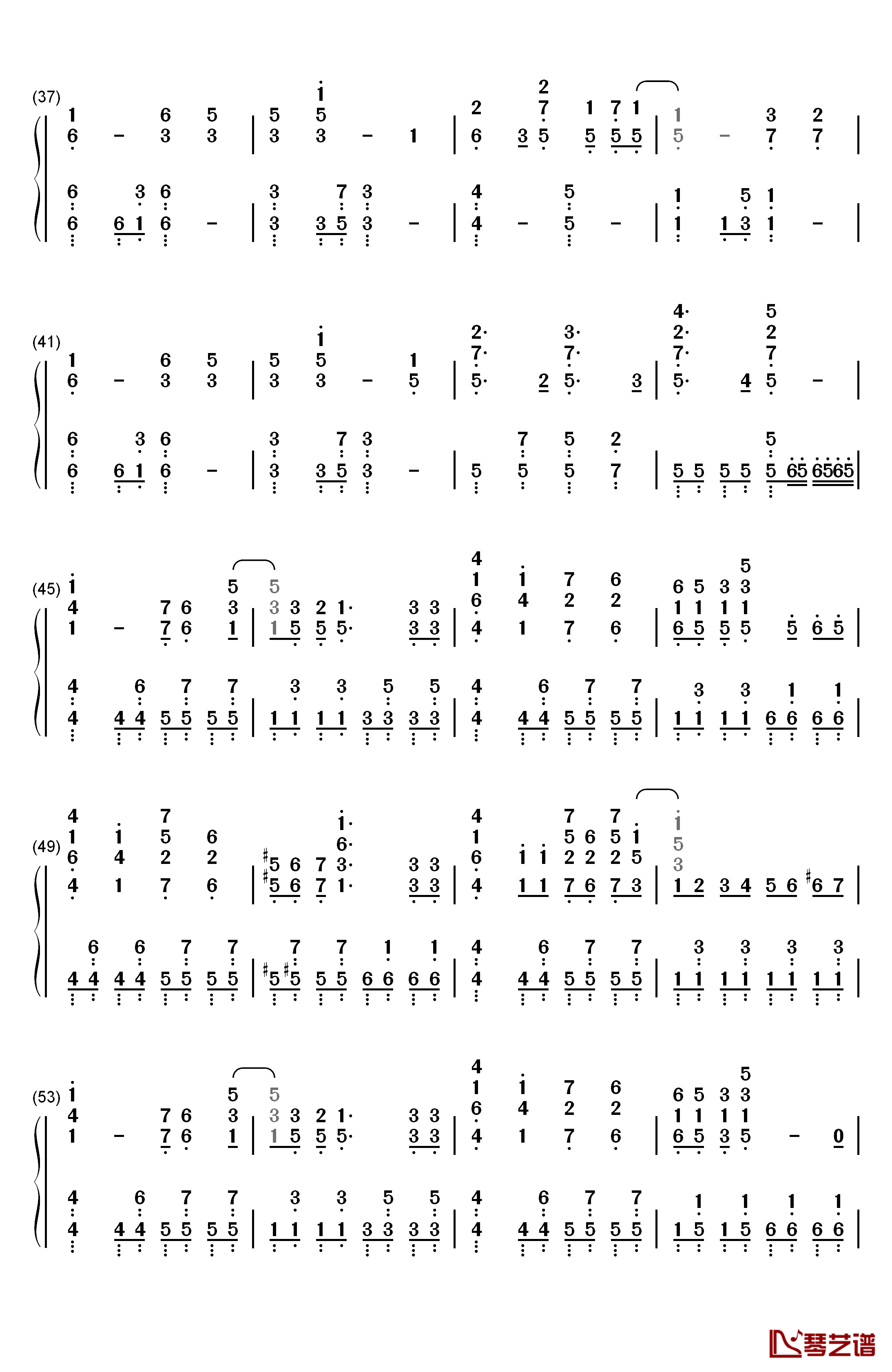 ノンファンタジー钢琴简谱-数字双手-LIP×LIP3