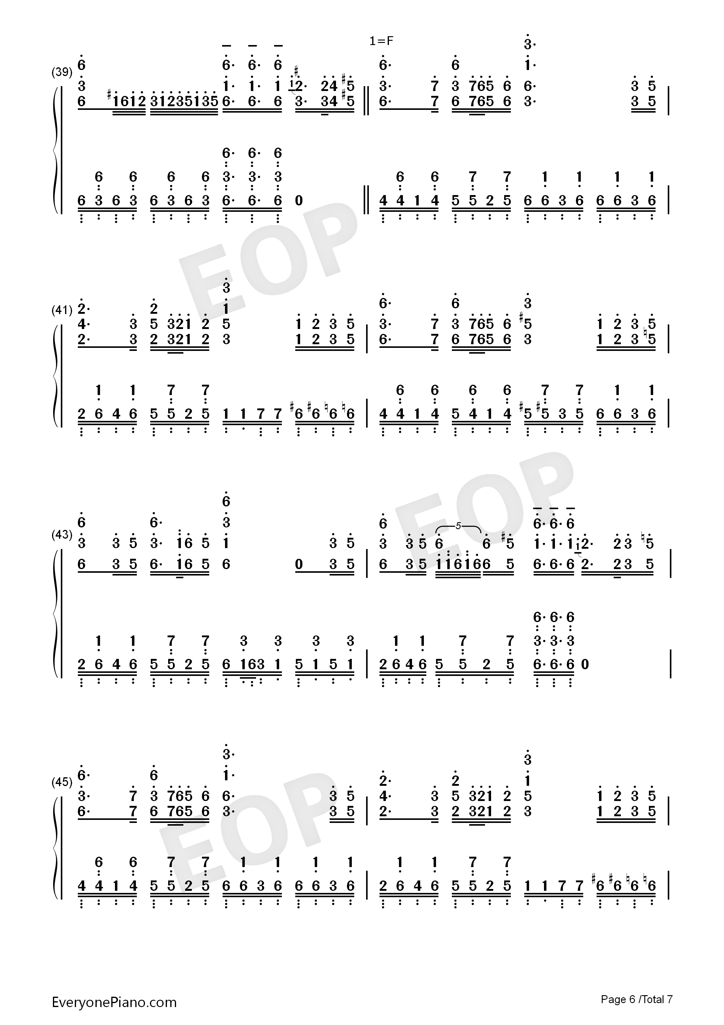 咲かせや咲かせ钢琴简谱-EGOIST演唱6