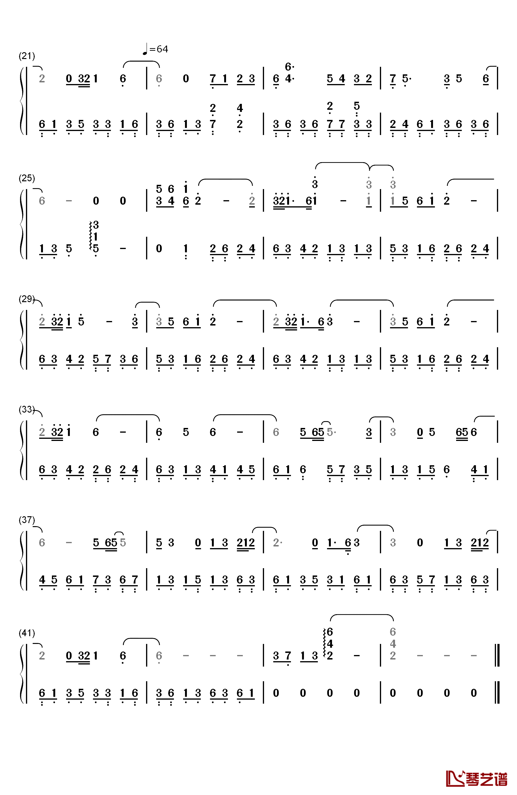 故乡的原风景钢琴简谱-数字双手-宗次郎2