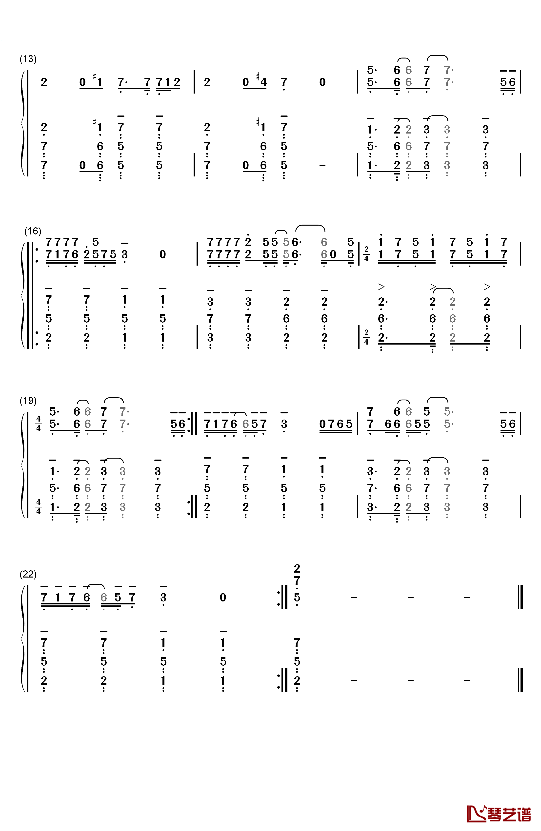 You and I钢琴简谱-数字双手-One Direction2