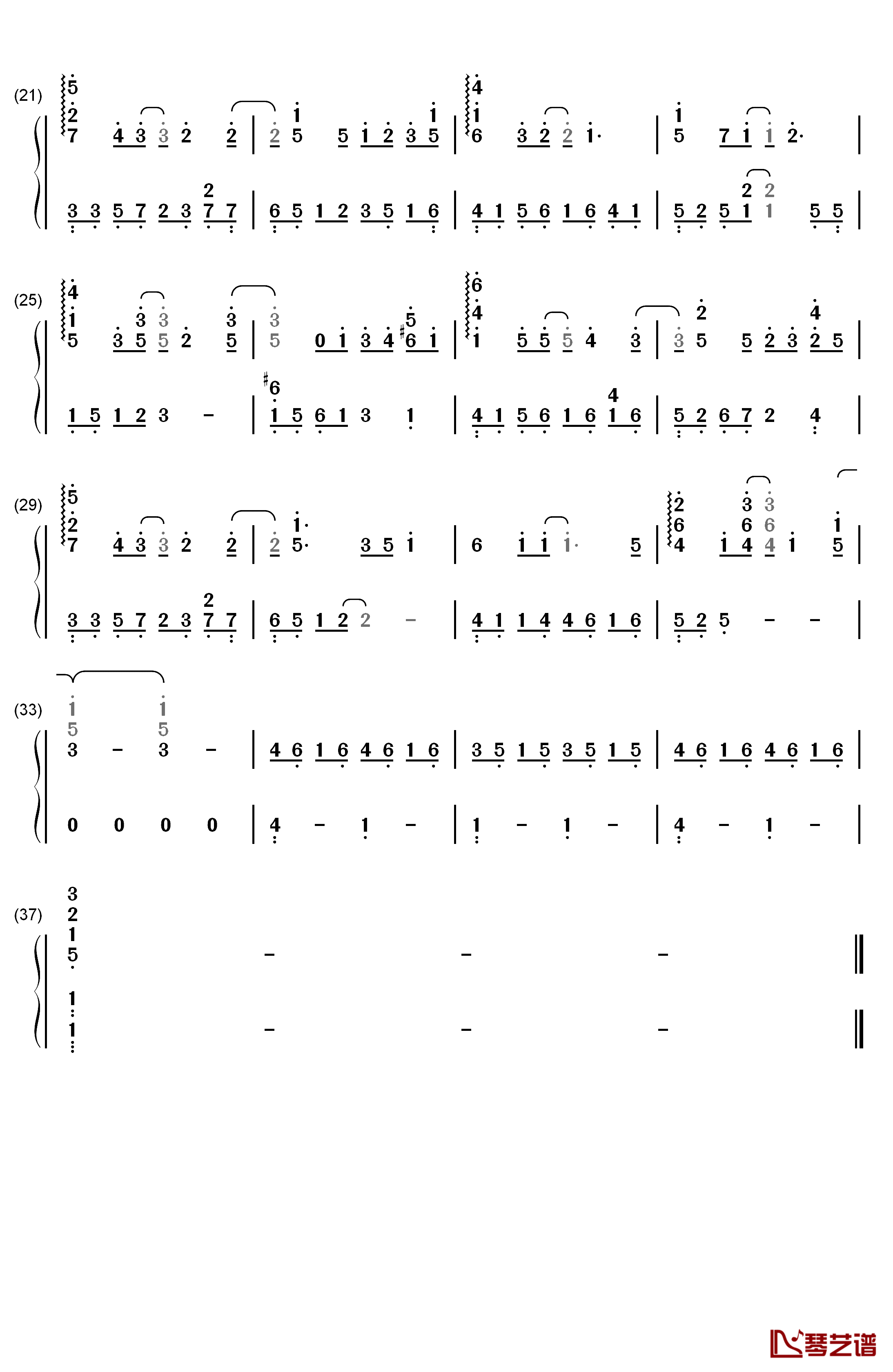 你不知道的事钢琴简谱-数字双手-王力宏2