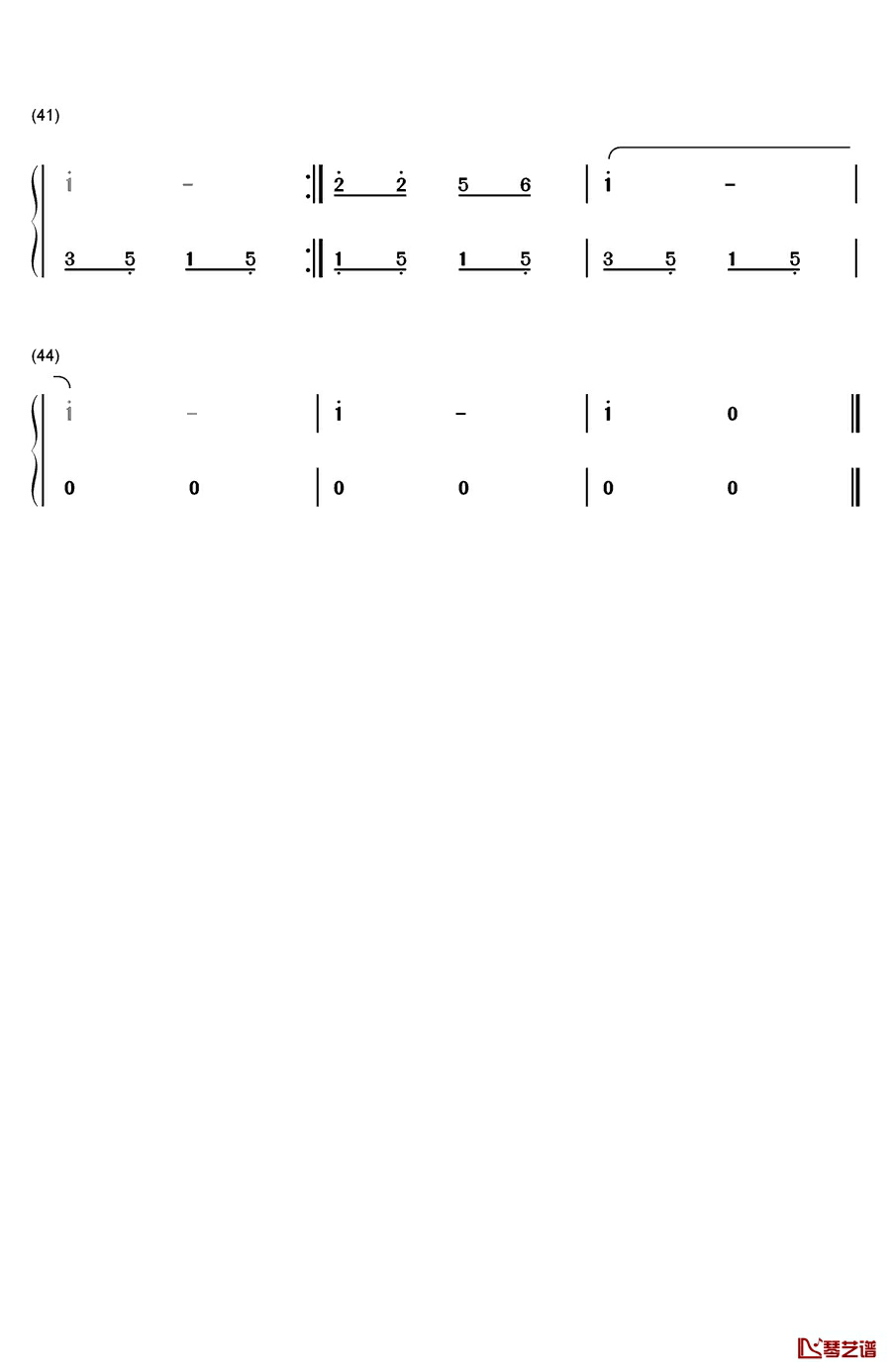 奉献钢琴简谱-数字双手-张咪3