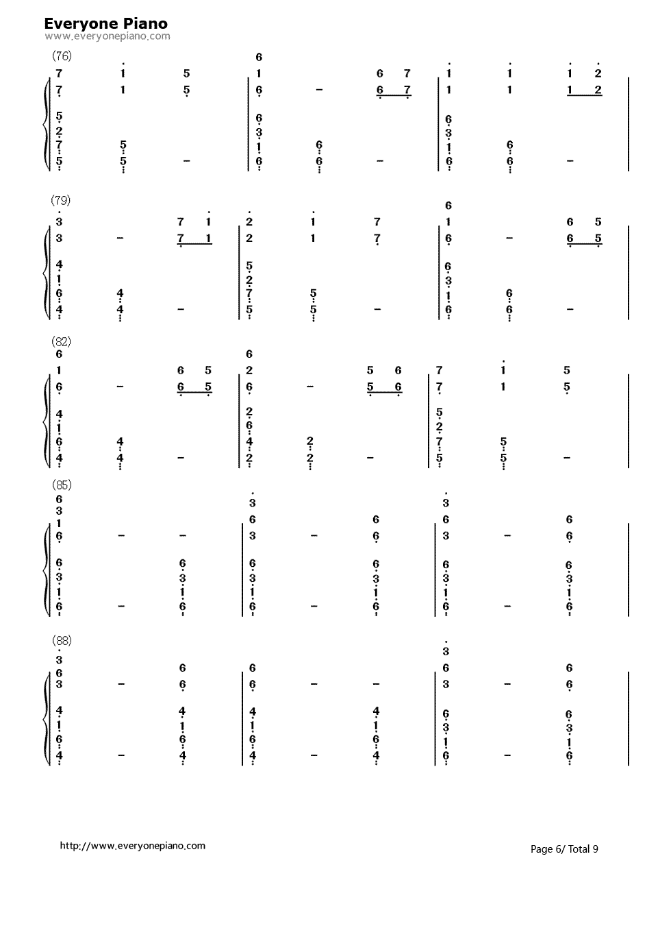 上古卷轴5：天际主题曲钢琴简谱-数字双手-Jeremy Soule6