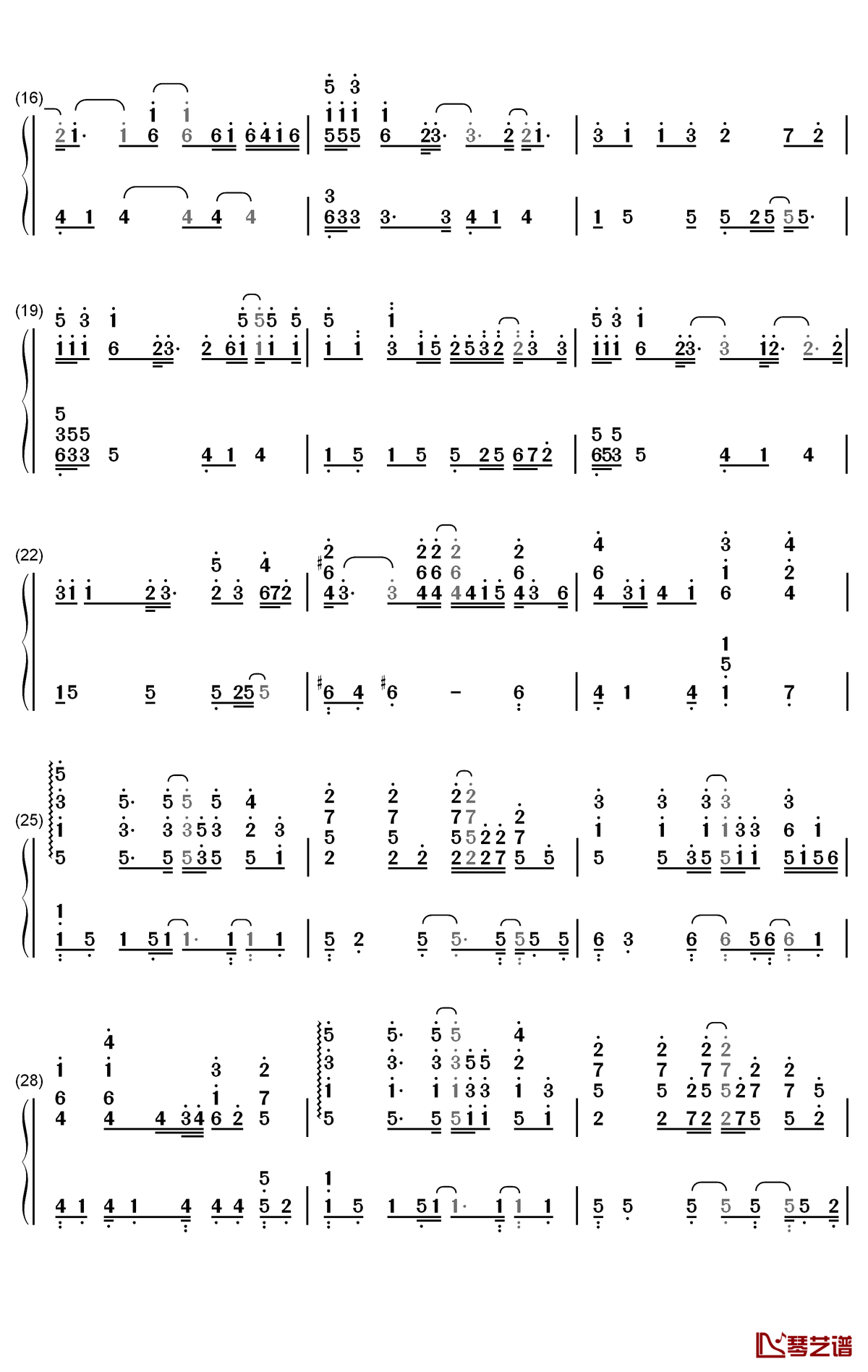 骂醒我钢琴简谱-数字双手-周汤豪2