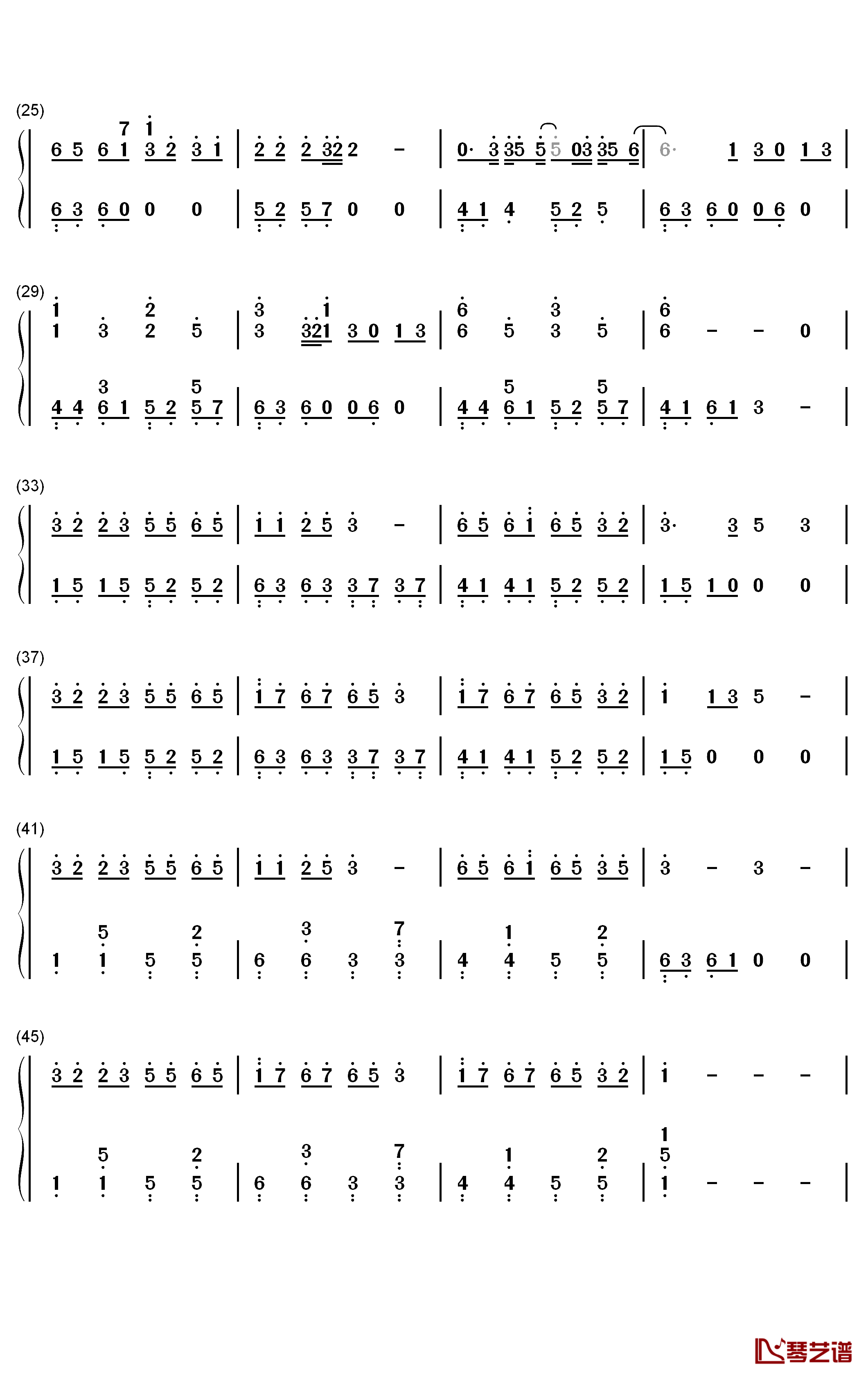 青花钢琴简谱-数字双手-周传雄2