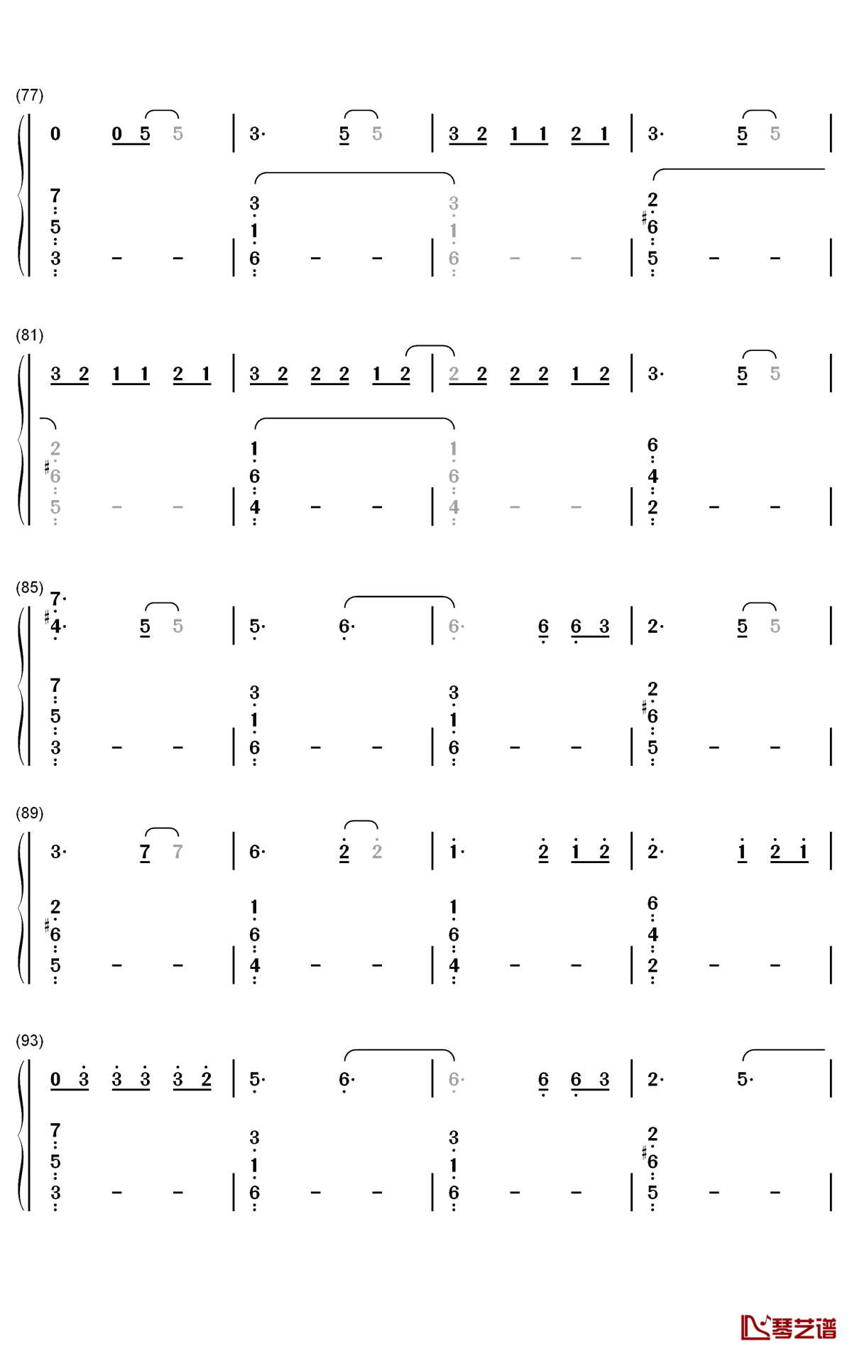 She钢琴简谱-数字双手-Harry Styles5