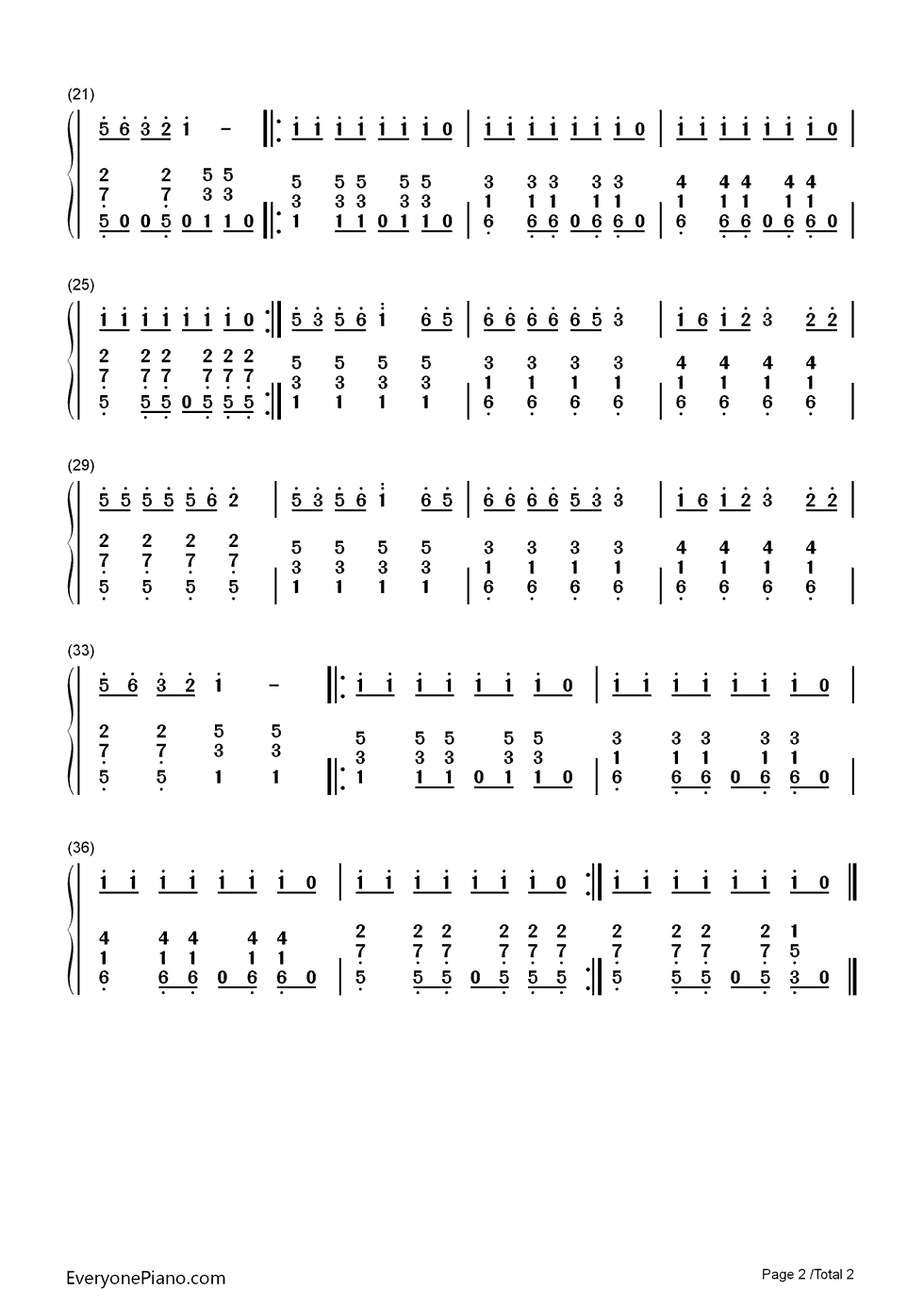 爱我你就抱抱我钢琴简谱-数字双手-彭野2