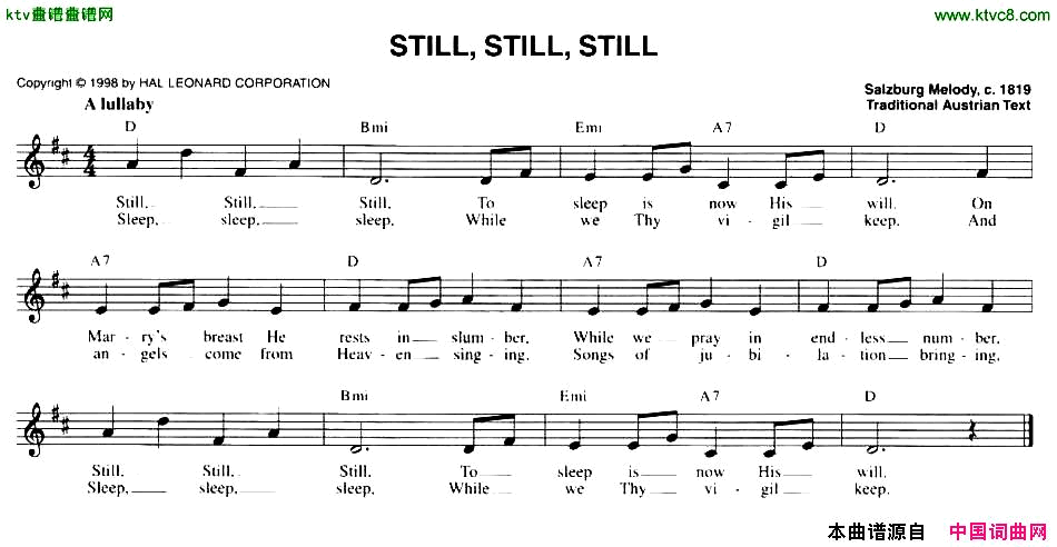 STILL，STILL，STILL简谱1