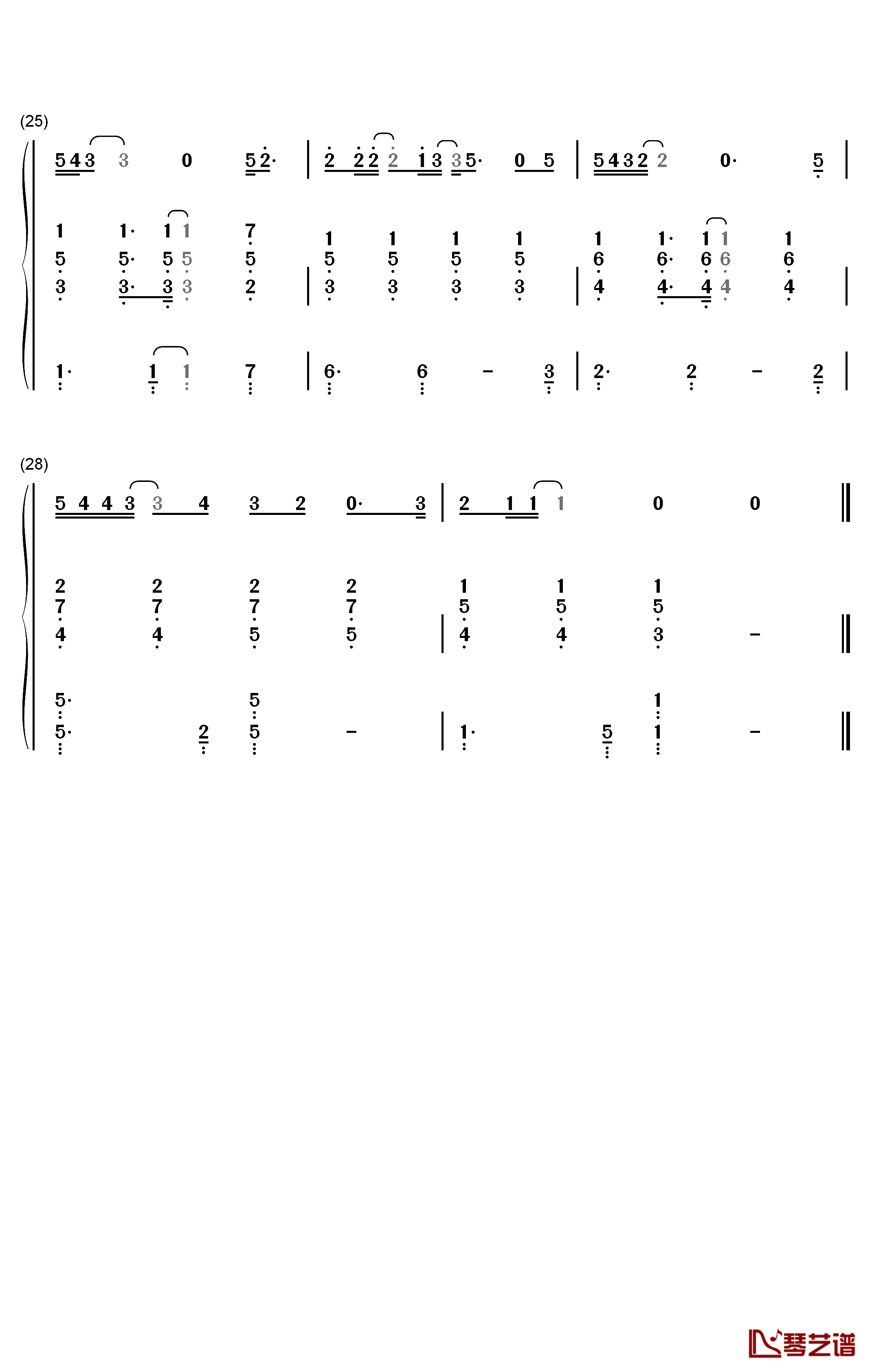 下坠钢琴简谱-数字双手-汪峰3