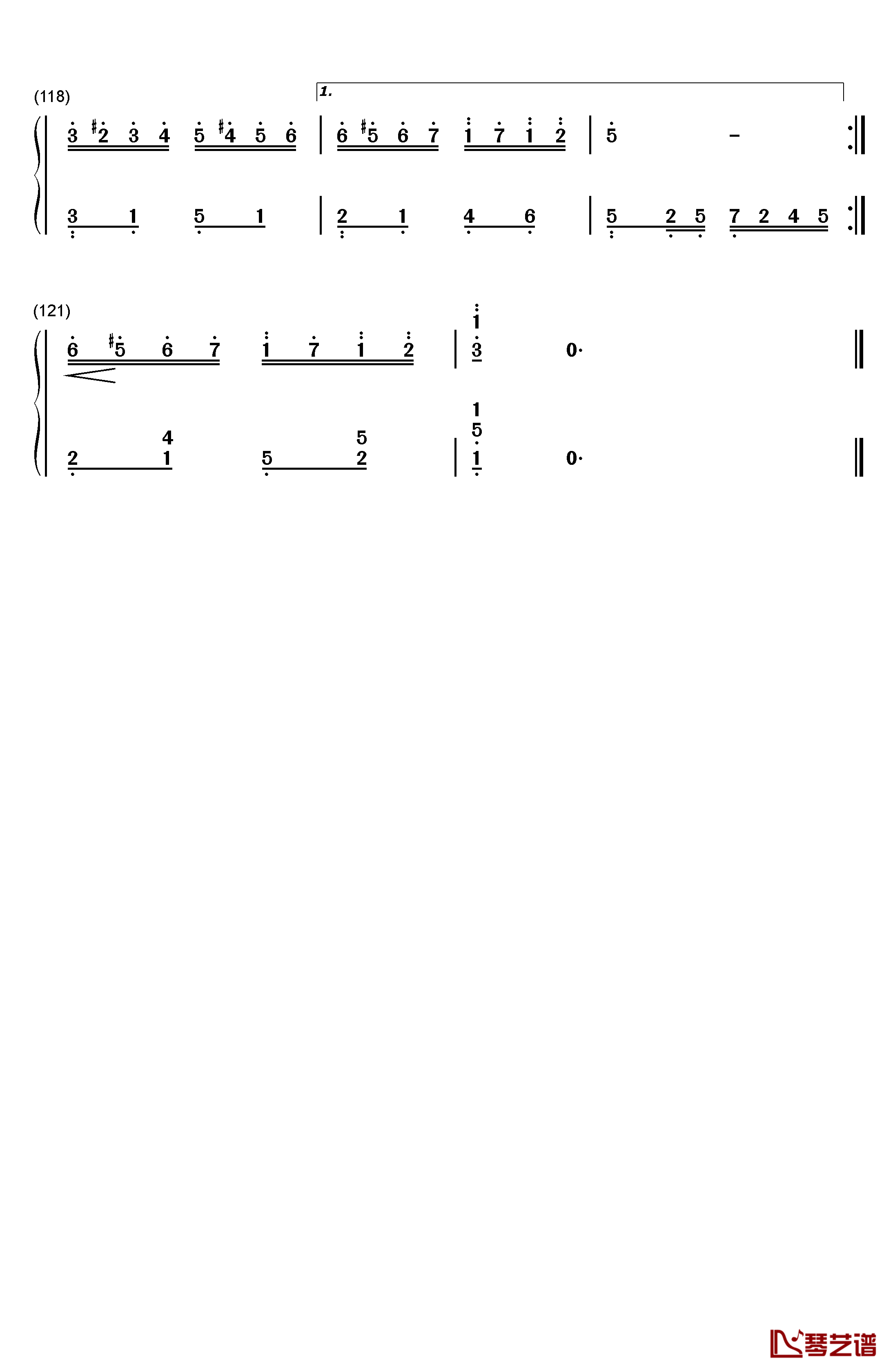 相约卡农钢琴简谱-数字双手-林隆璇5