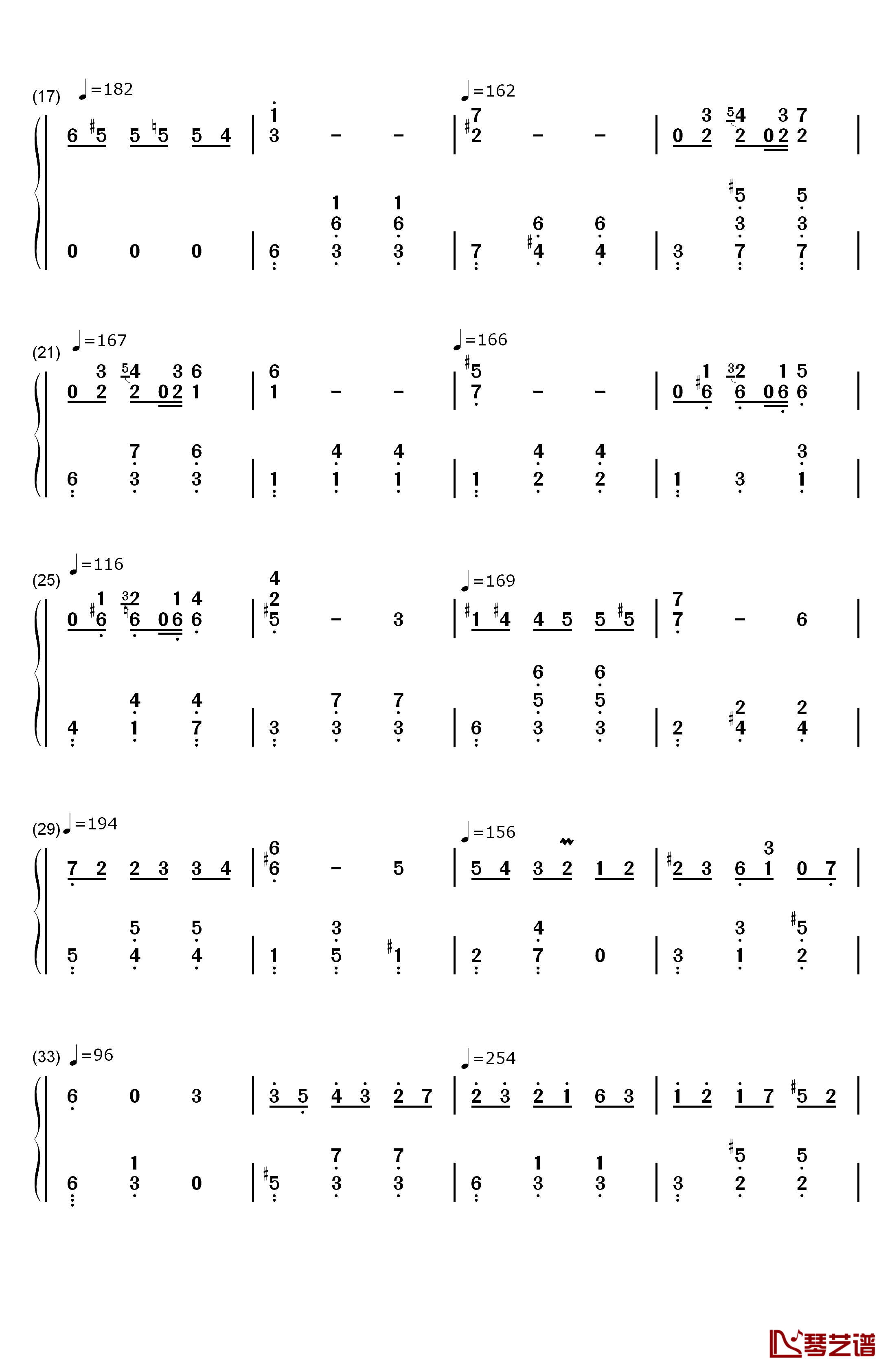 升C小调圆舞曲钢琴简谱-数字双手-肖邦2