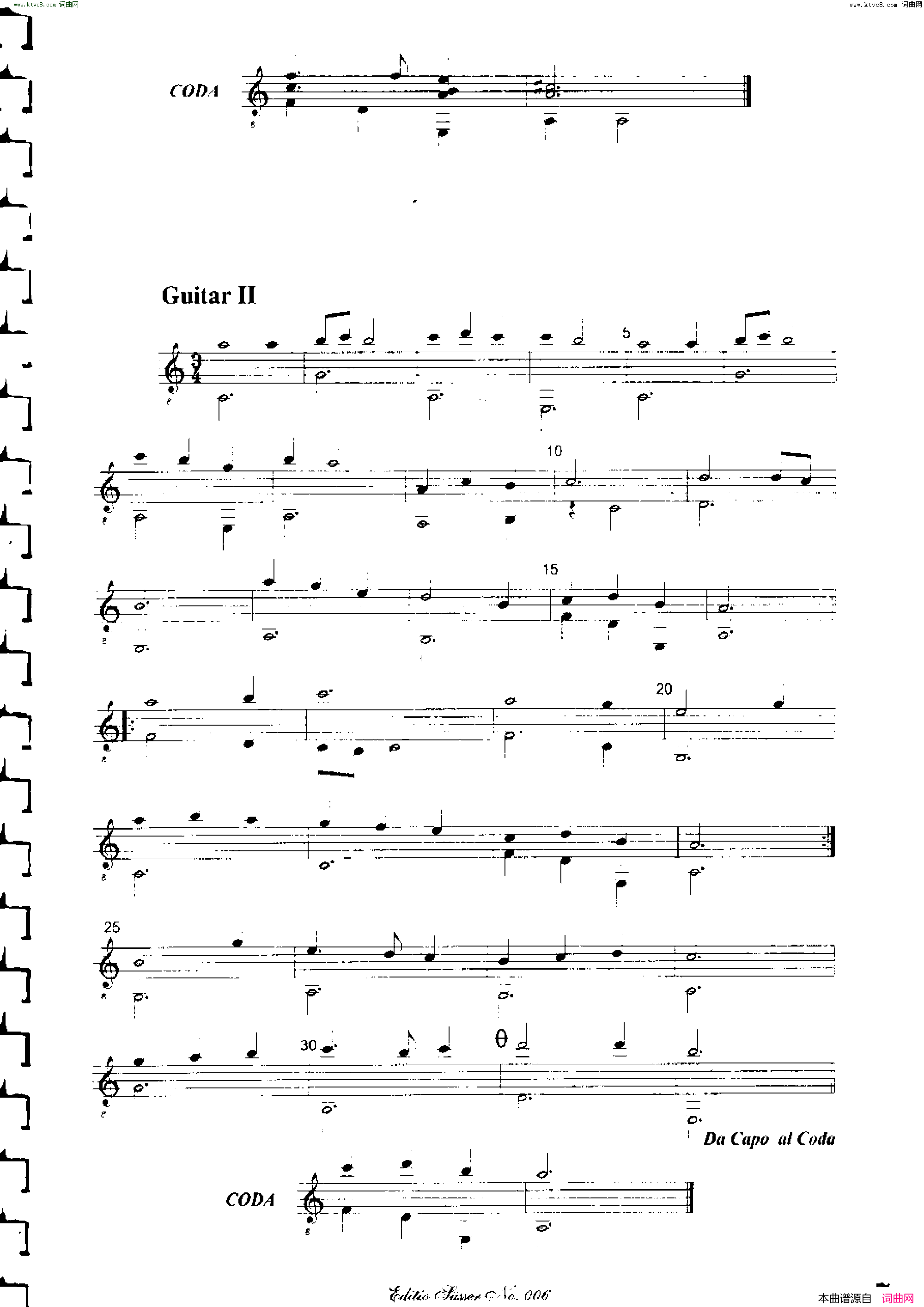 Classical guitar－Susser Ctibor_No 6, Fantazie ze sveta mineralu简谱1