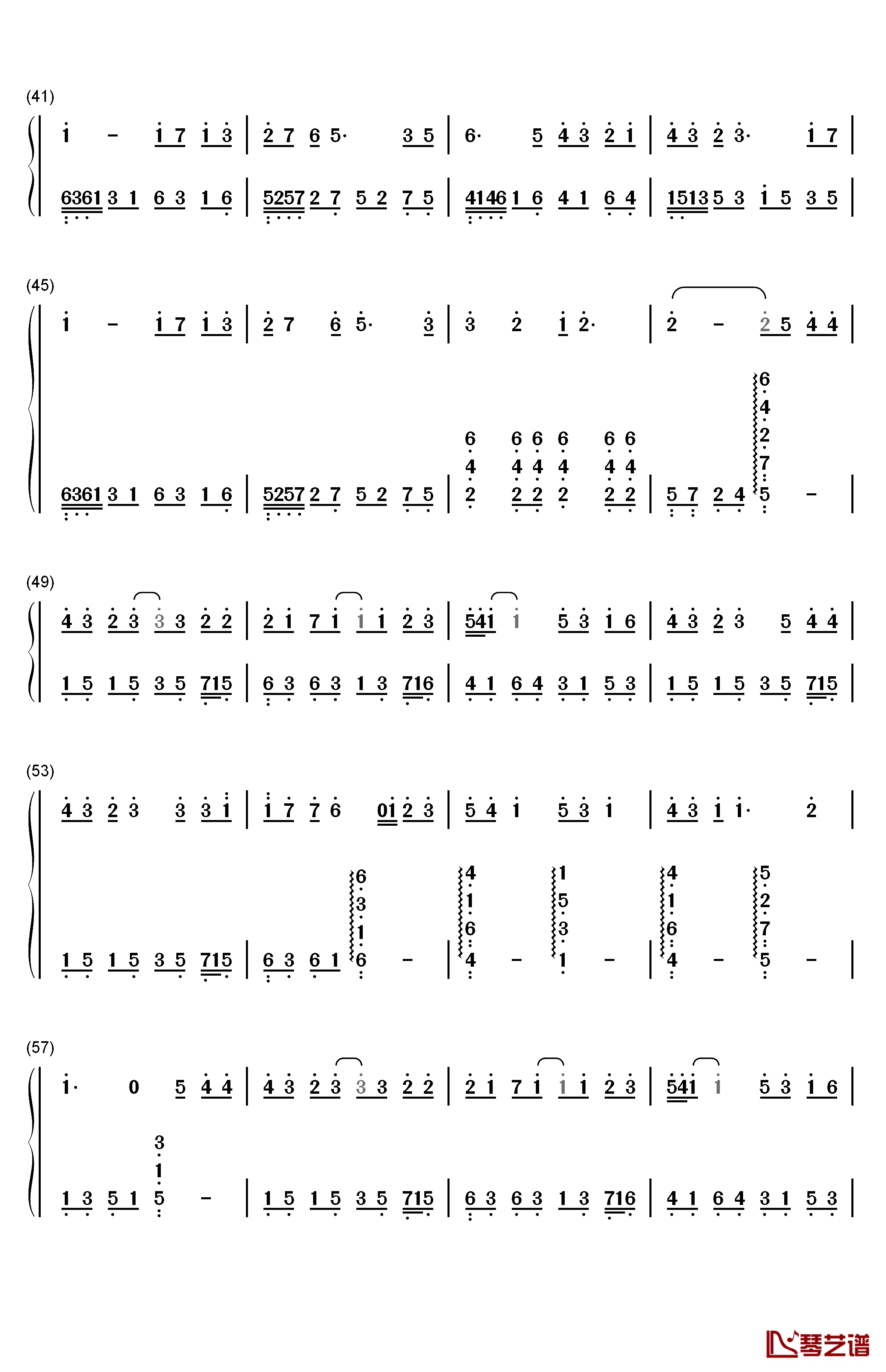 我不会唱歌钢琴简谱-数字双手-罗志祥3