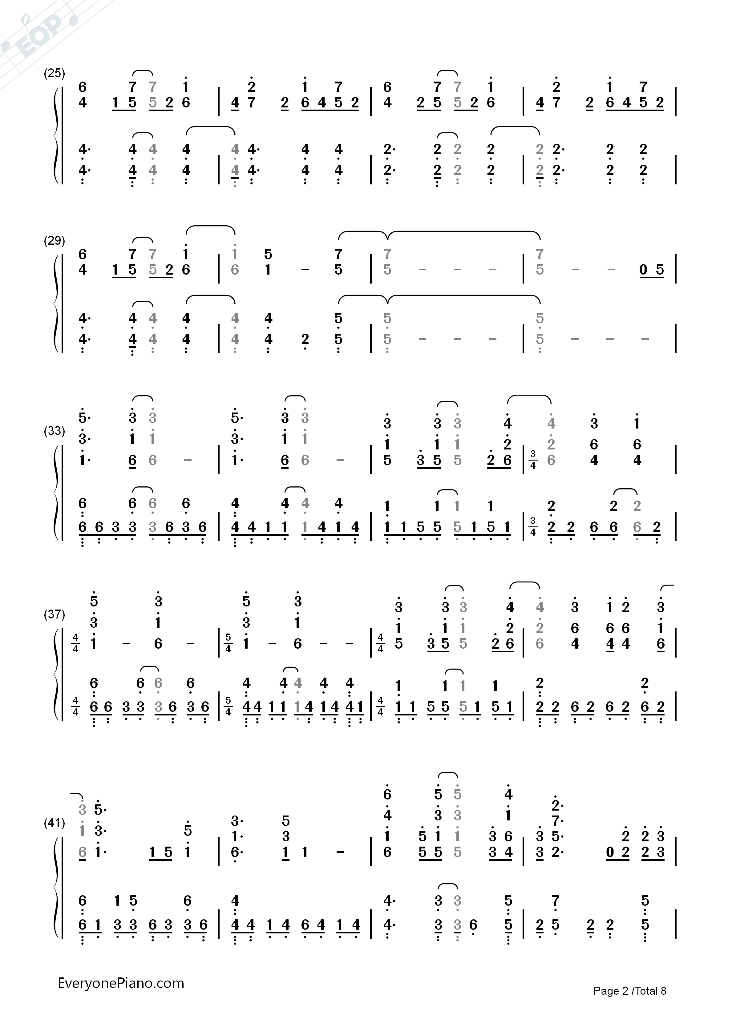 Turning Tables钢琴简谱-Adele演唱2