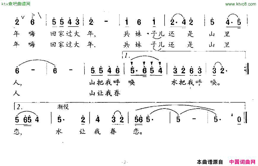 兵妹子回家过大年简谱1