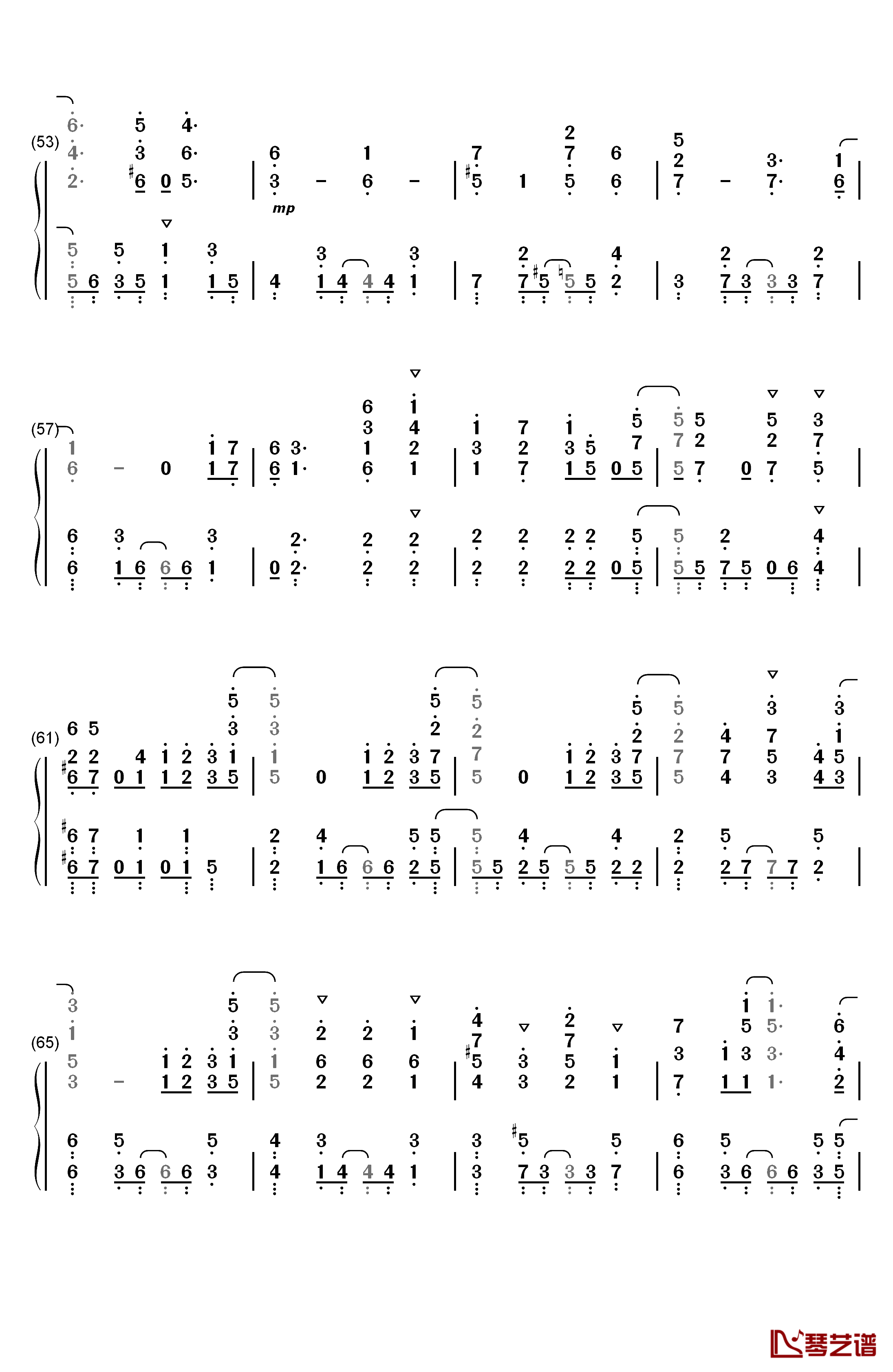 Bitter Sweet Harmony钢琴简谱-数字双手-中岛爱4