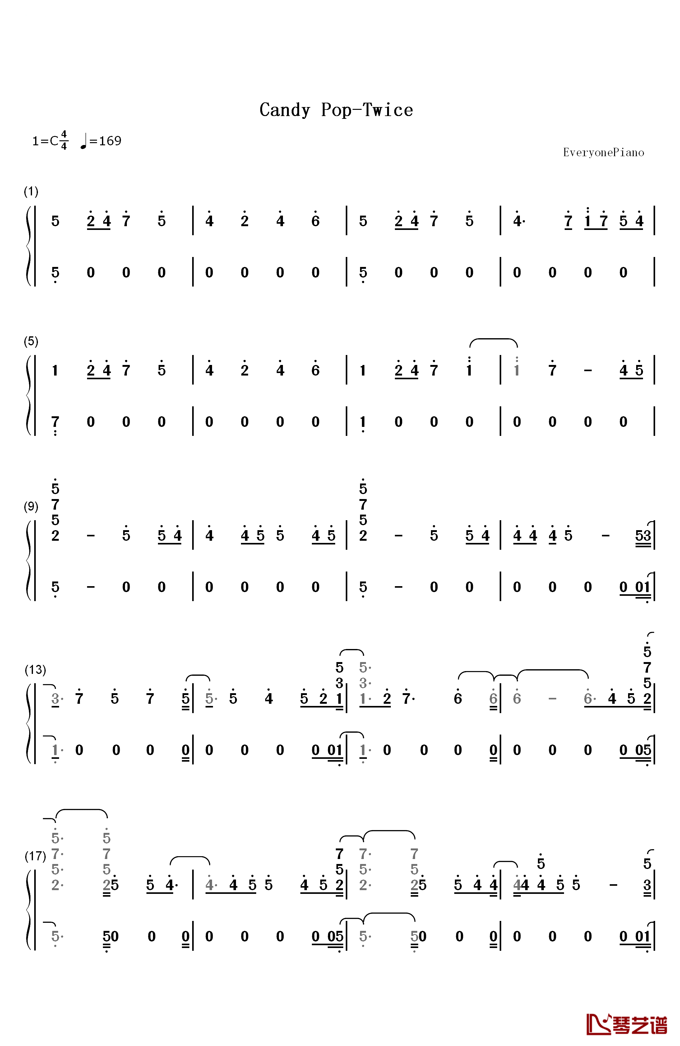 Candy Pop钢琴简谱-数字双手-Twice1