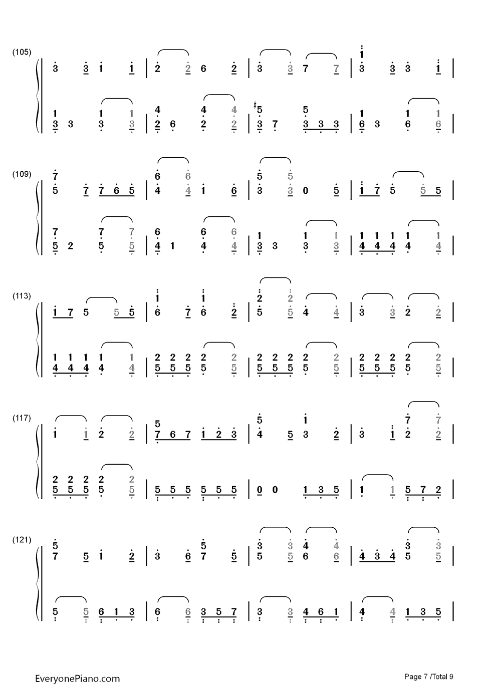 ノエルの夜钢琴简谱-数字双手-AKB487