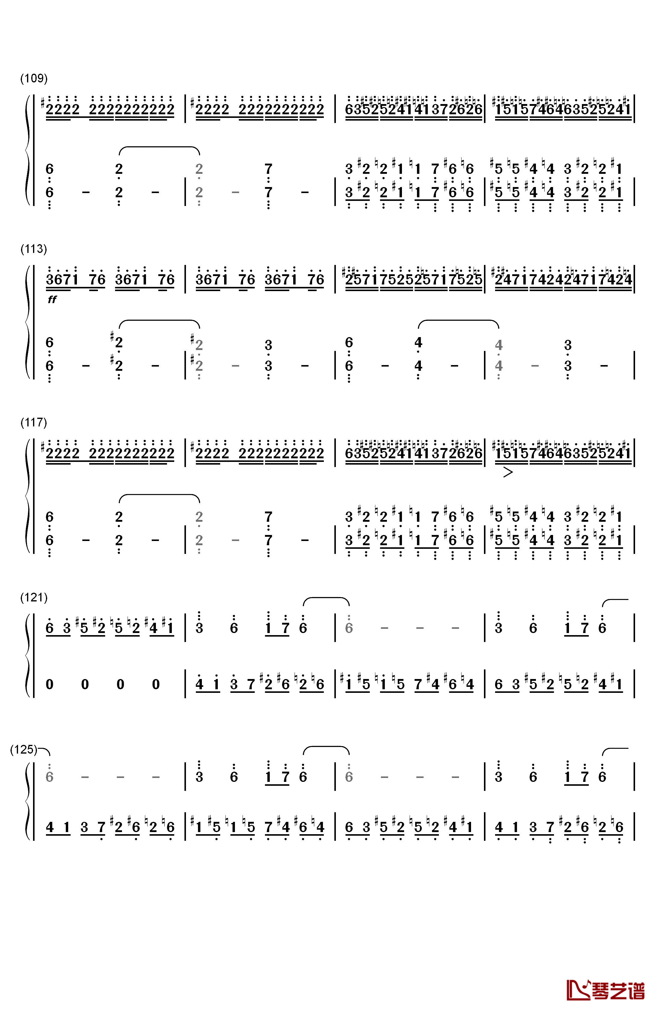 天国的孩子钢琴简谱-数字双手-马克西姆6