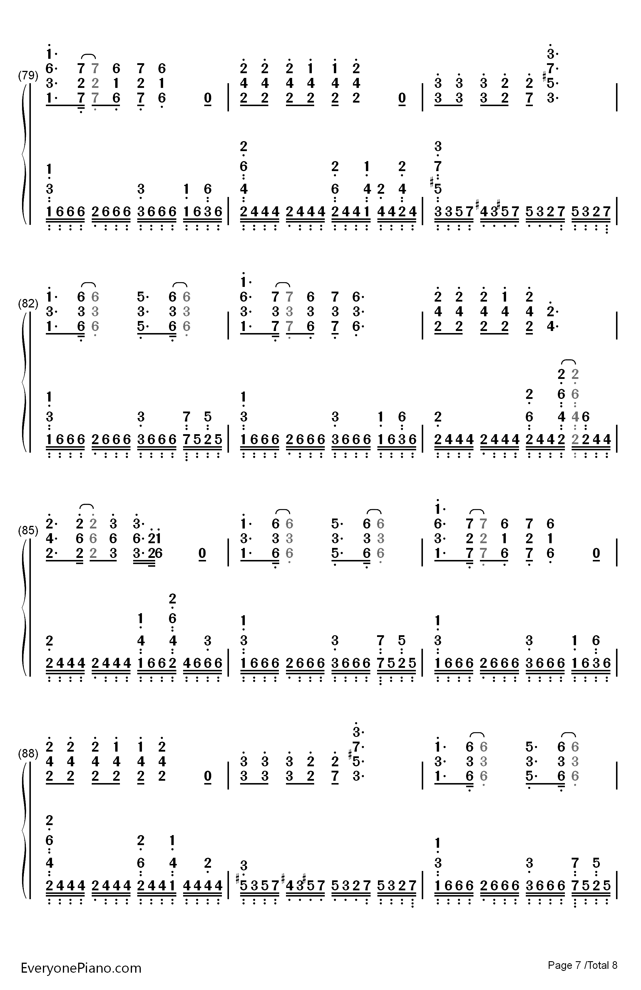 相信自己钢琴简谱-数字双手-零点乐队7