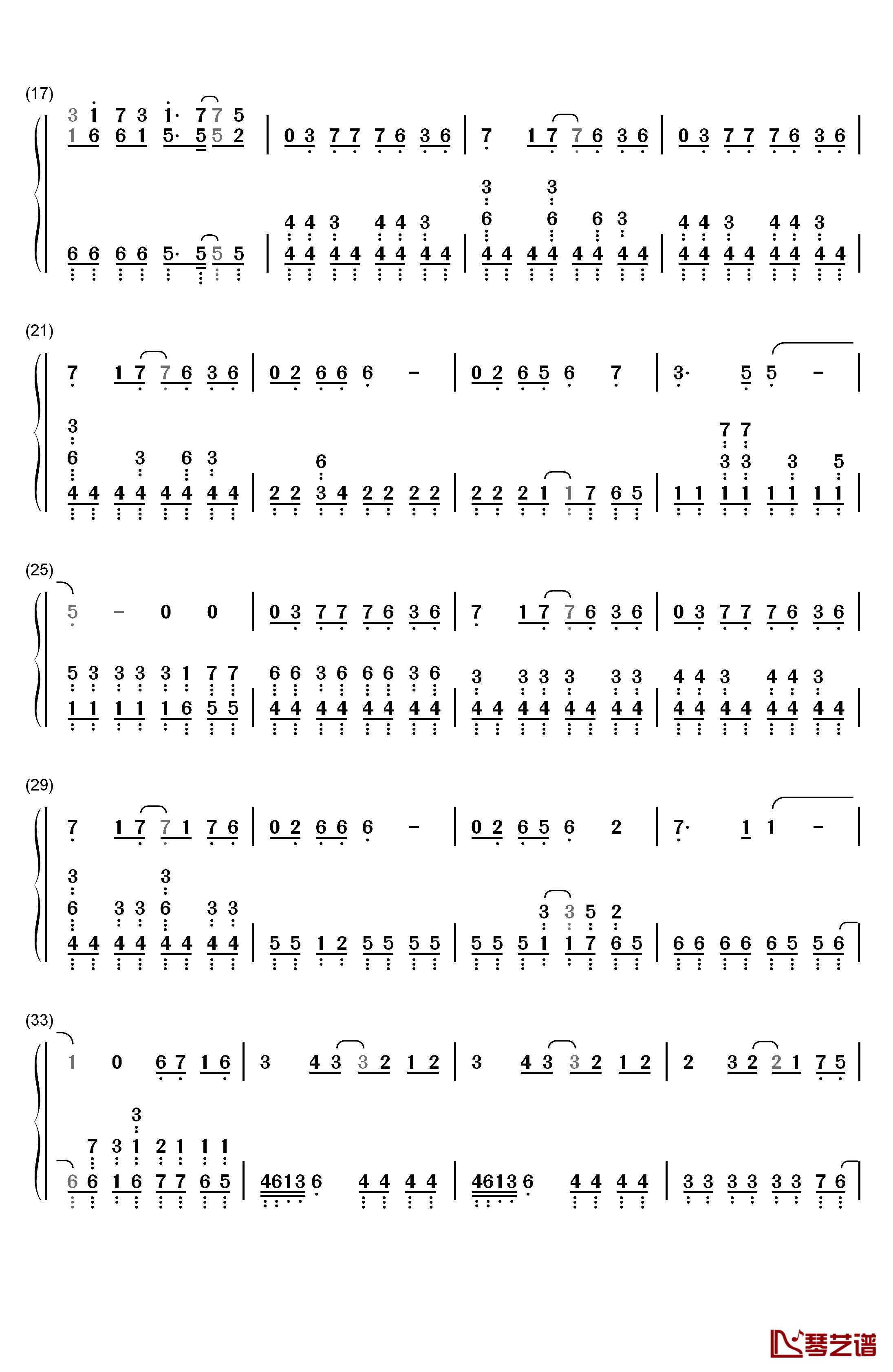 罗密欧与灰姑娘钢琴简谱-数字双手-doriko2