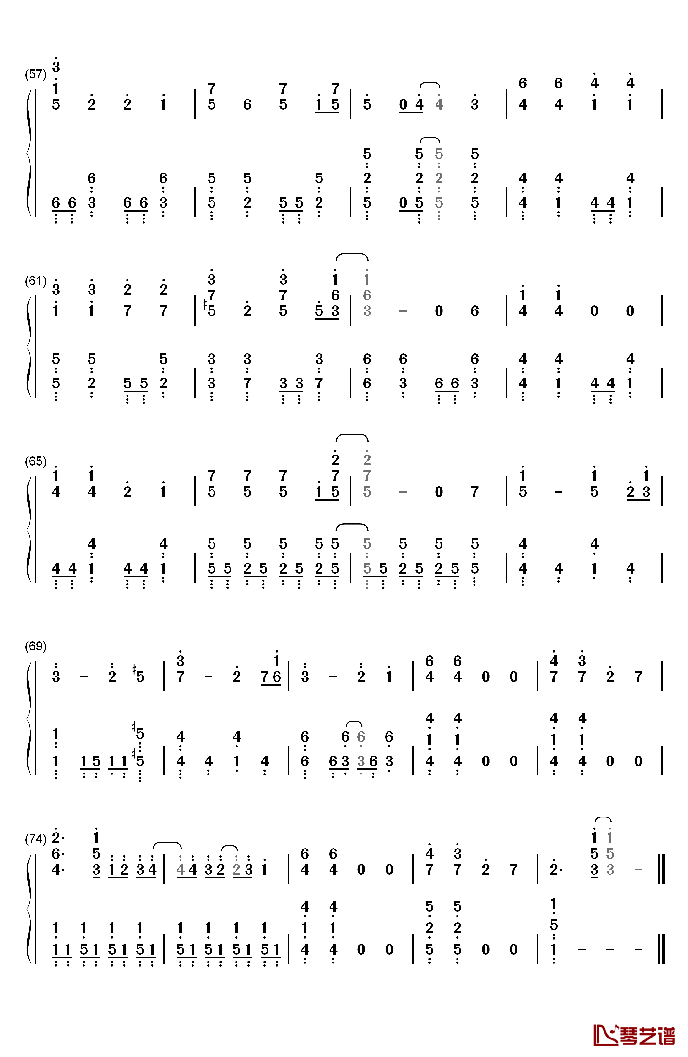 成るがまま騒ぐまま钢琴简谱-数字双手-milktub4