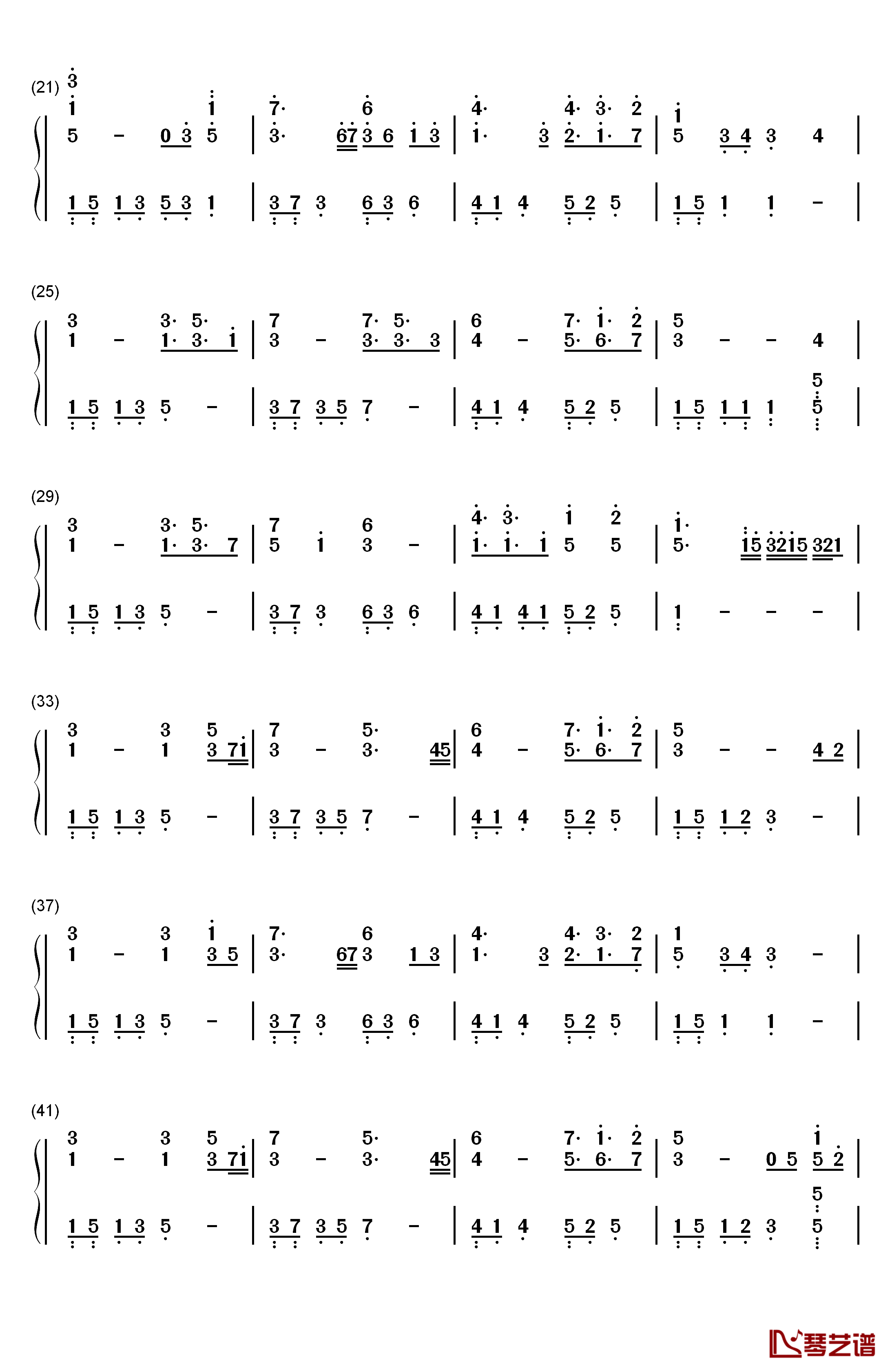 爸爸钢琴简谱-数字双手-鸟叔(PSY)2