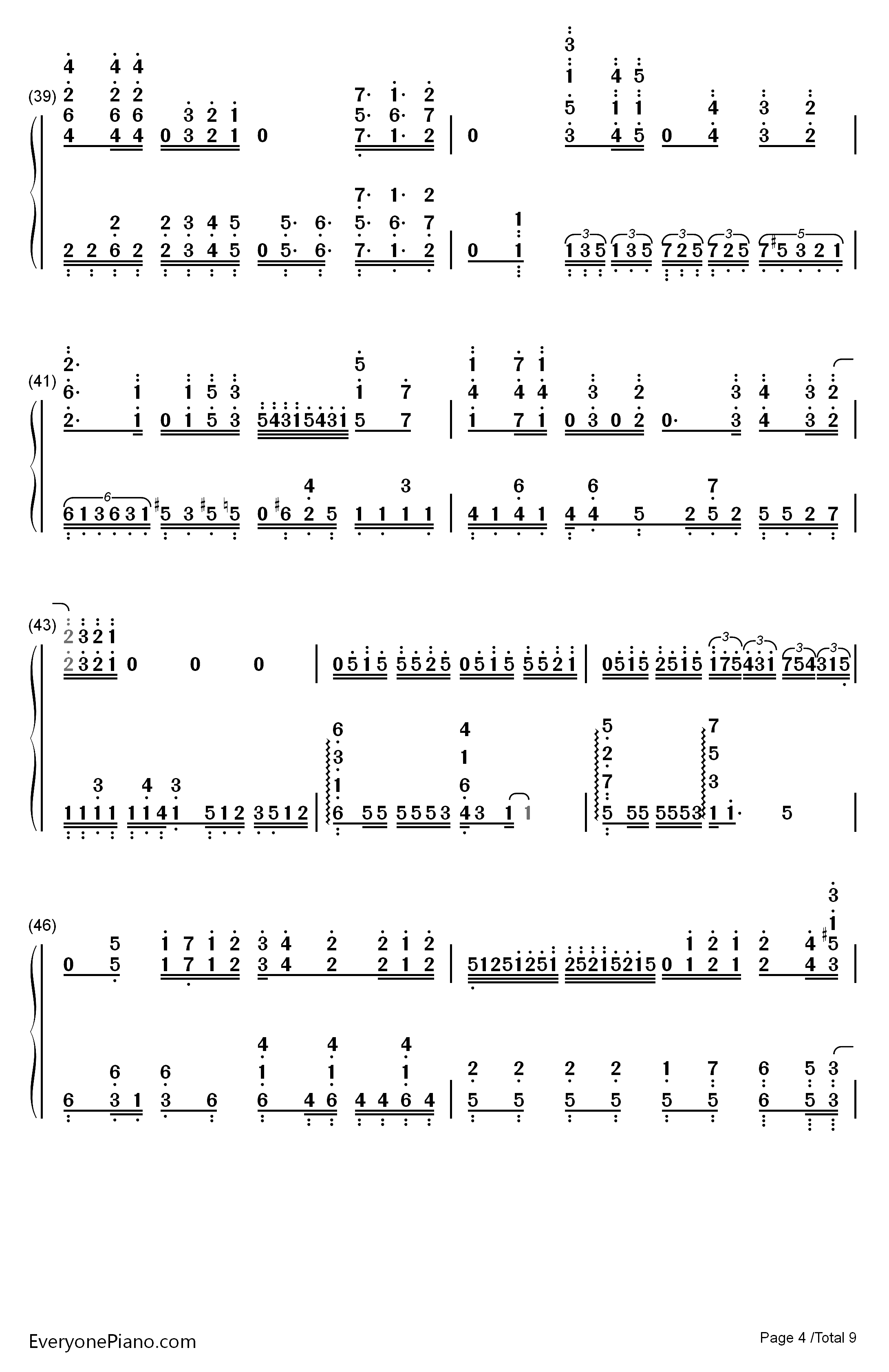 三色绘恋钢琴简谱-数字双手-Project Lights4