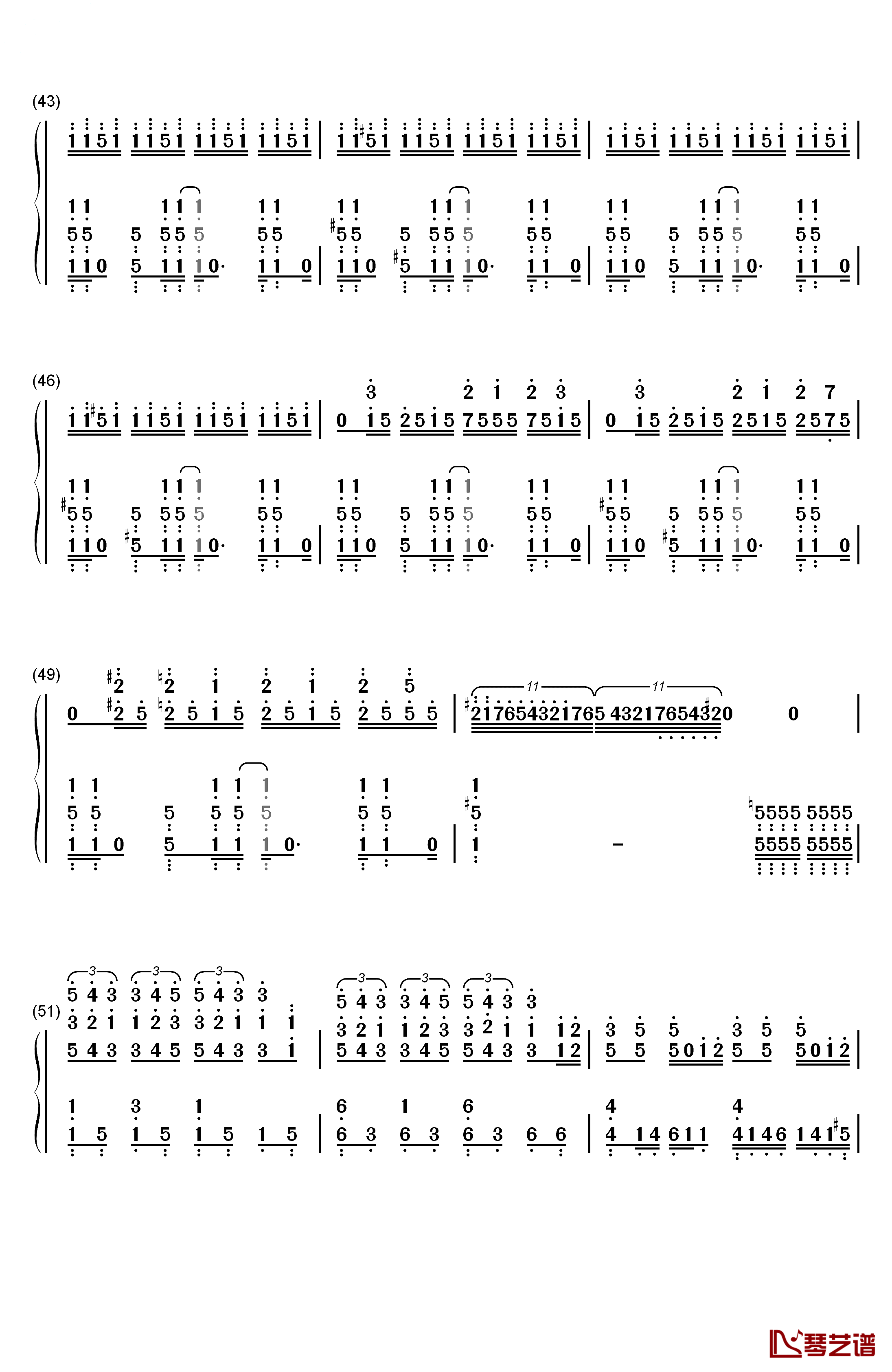 龙卷风钢琴简谱-数字双手-邓紫棋4