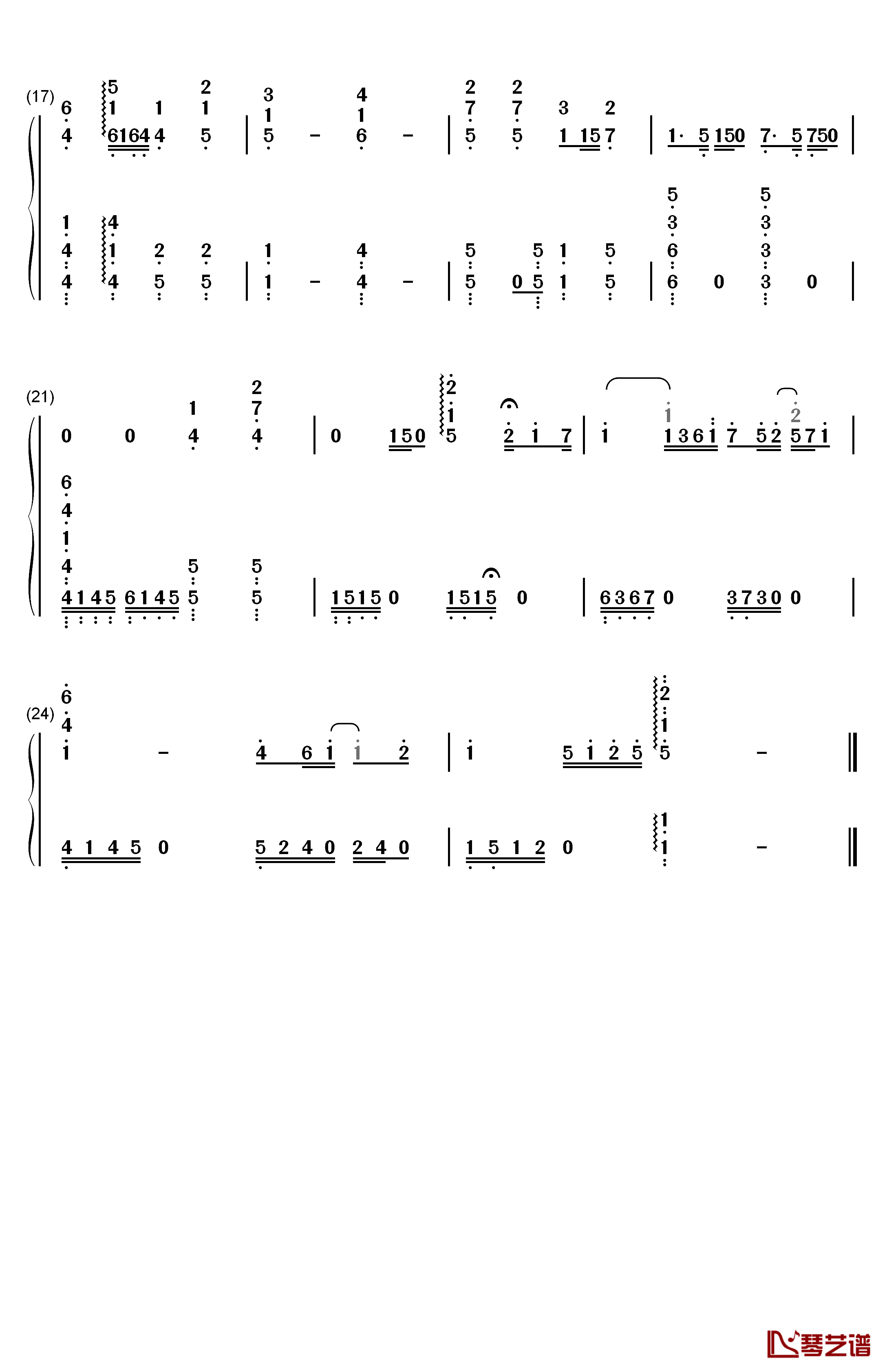 爱笑的眼睛钢琴简谱-数字双手-林俊杰2