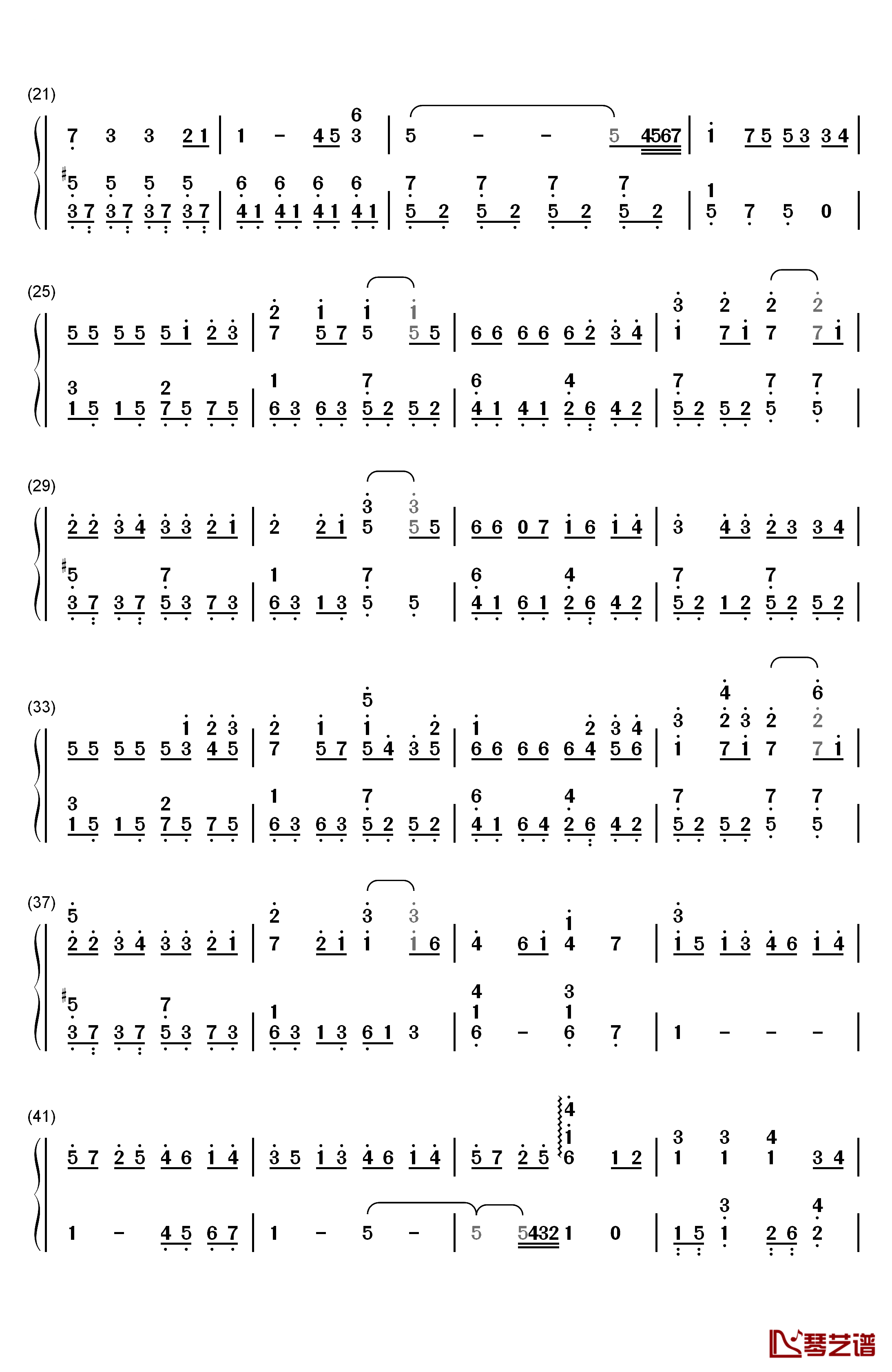 《故乡》钢琴简谱-数字双手-岚ARASHI2