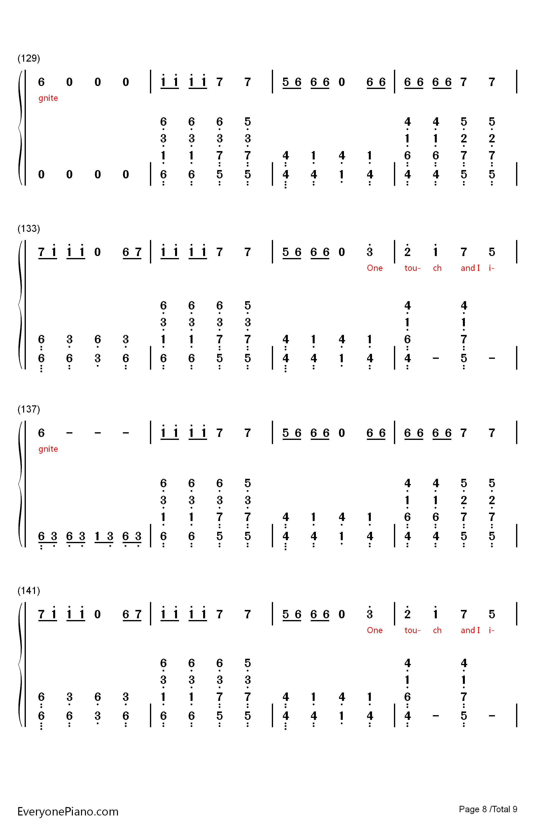 Ignite钢琴简谱-数字双手-Alan Walker8