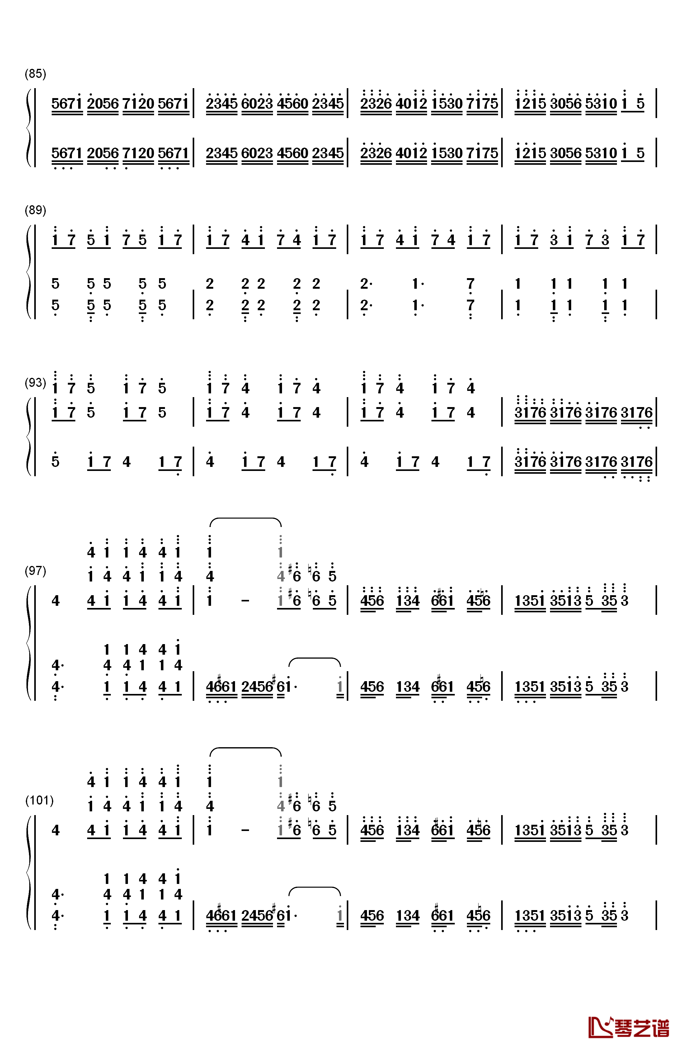 Clocks钢琴简谱-数字双手-马克西姆5