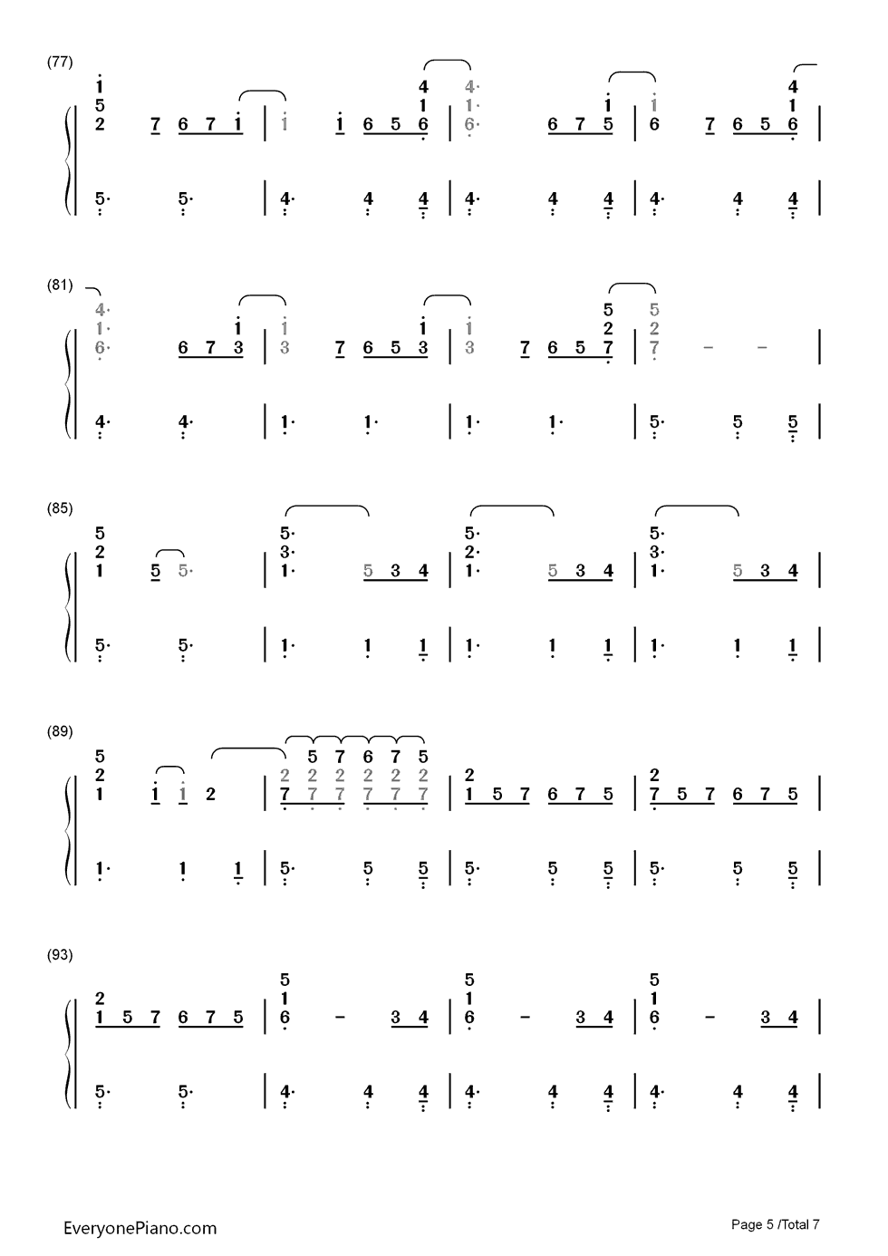 Us Against the World钢琴简谱-数字双手-Coldplay5