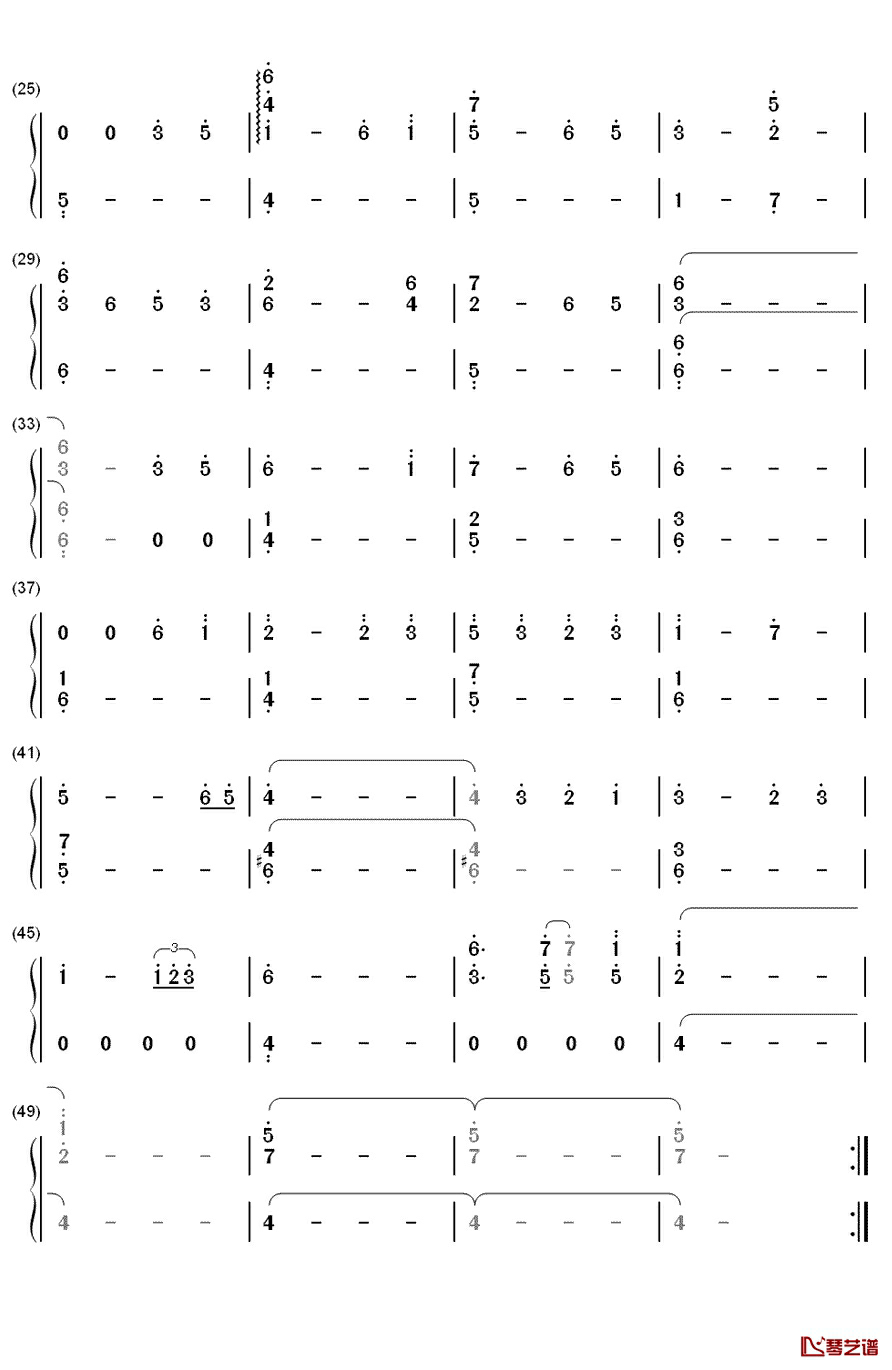 东风钢琴简谱-数字双手-Clannad2