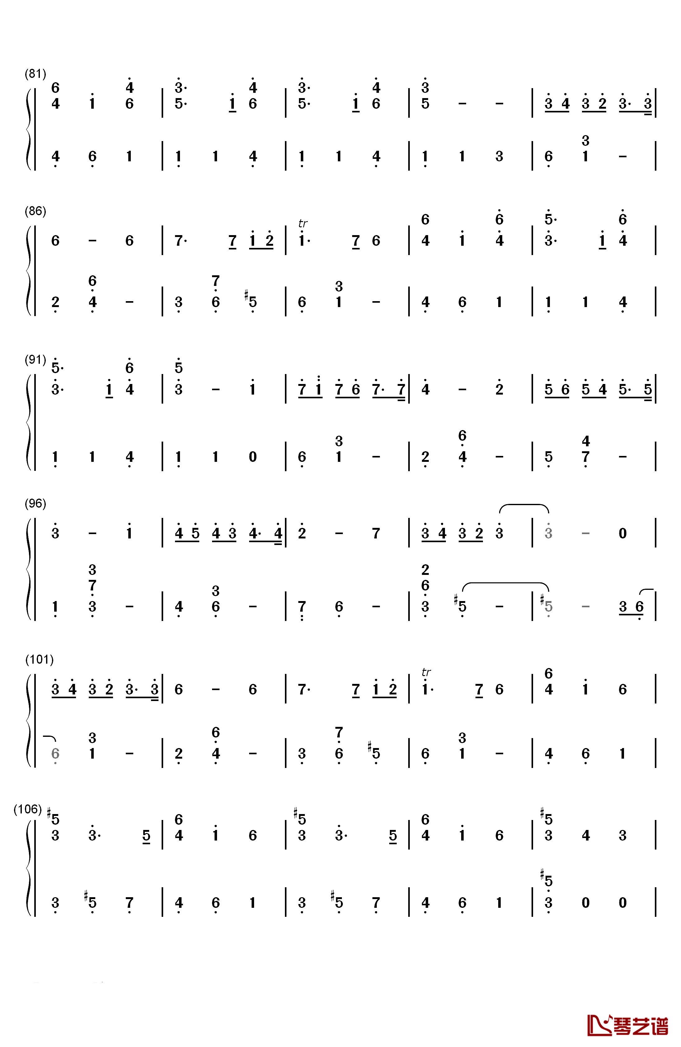 人间失格钢琴简谱-数字双手-中岛信行4