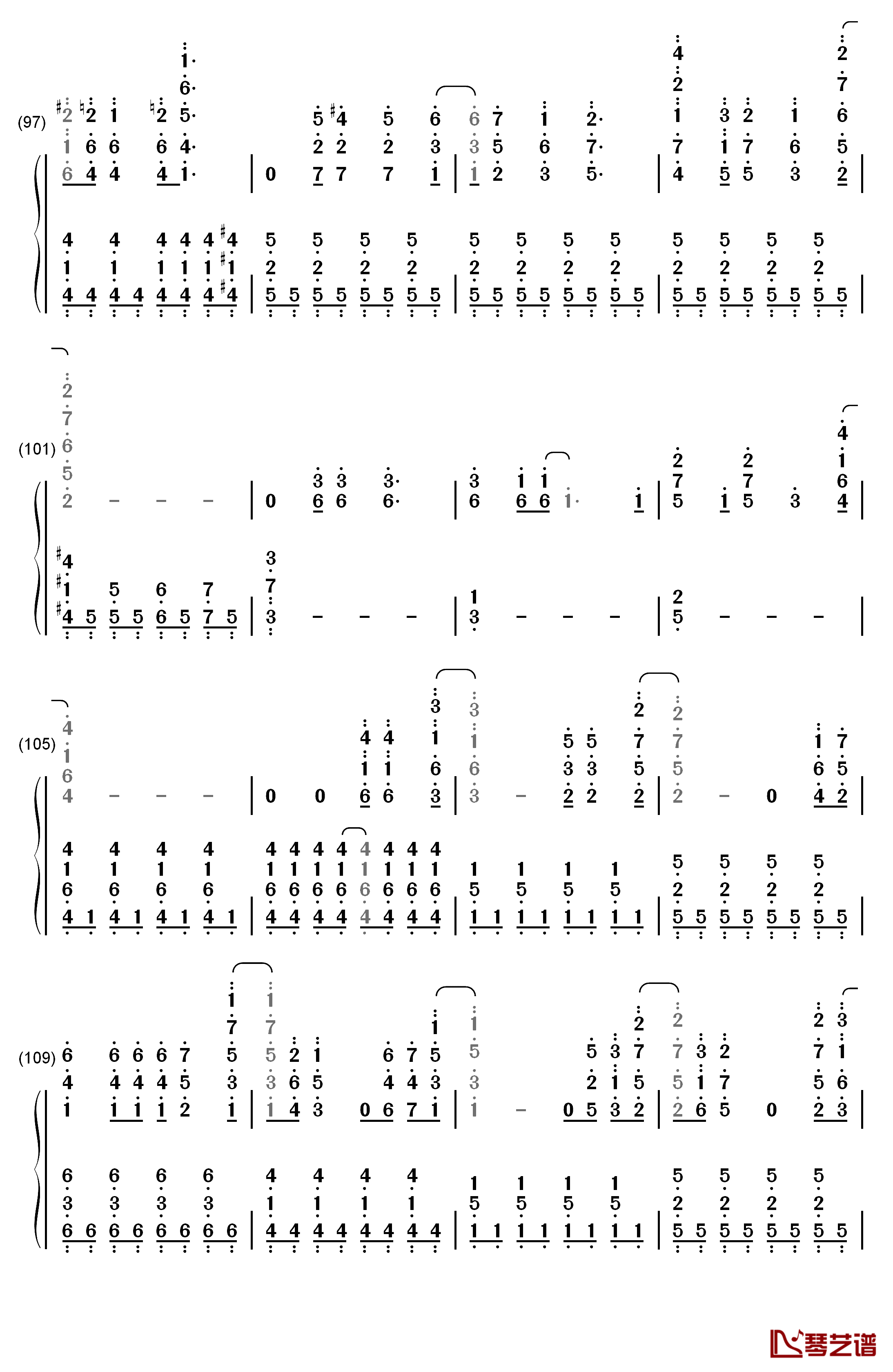 Let It Go完整版钢琴简谱-数字双手-Demi Lovato7