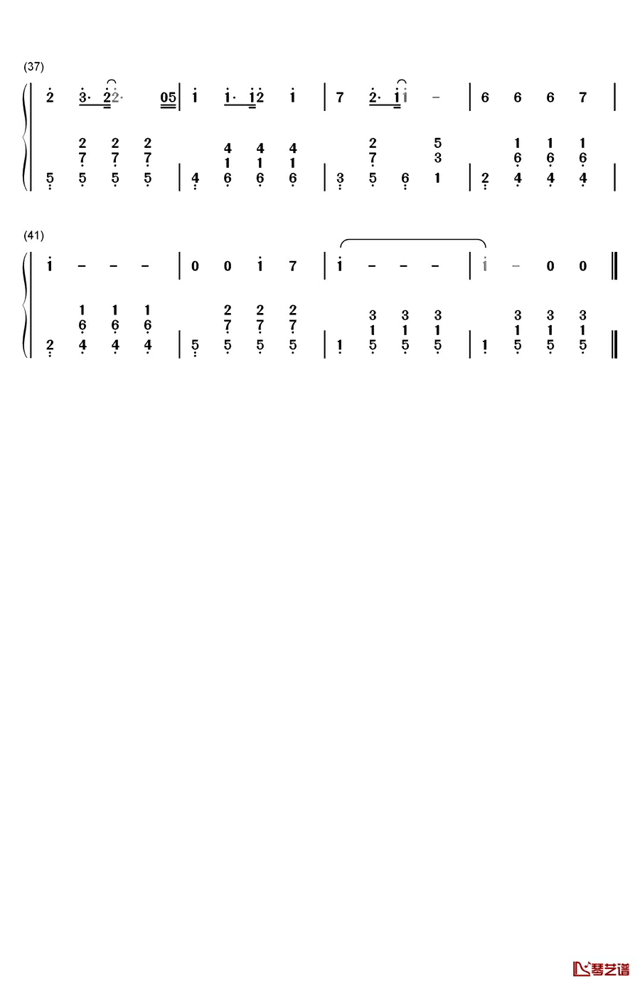 左手右手钢琴简谱-数字双手-杨沛宜3