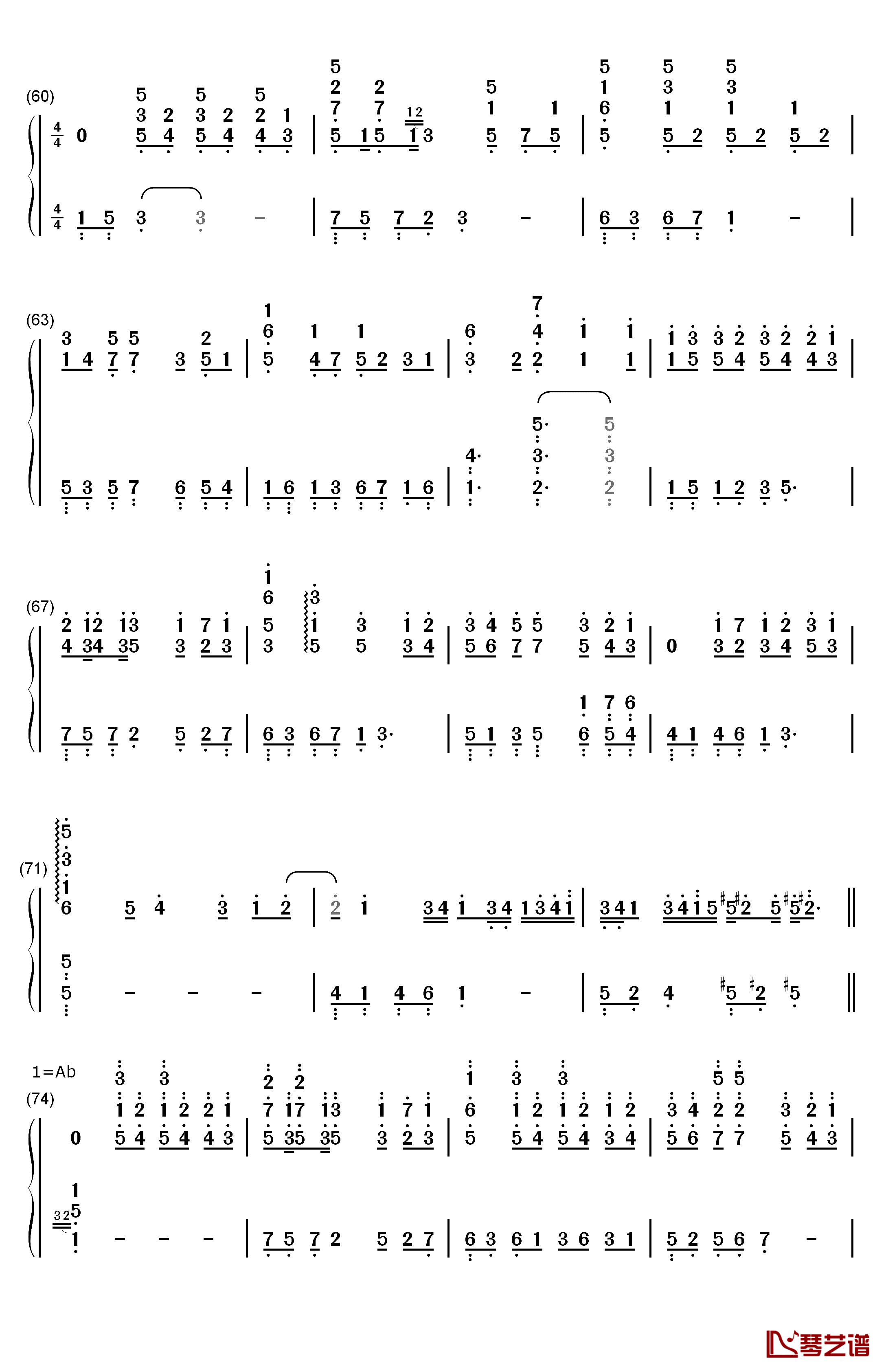 First Love 钢琴简谱-数字双手-宇多田光4