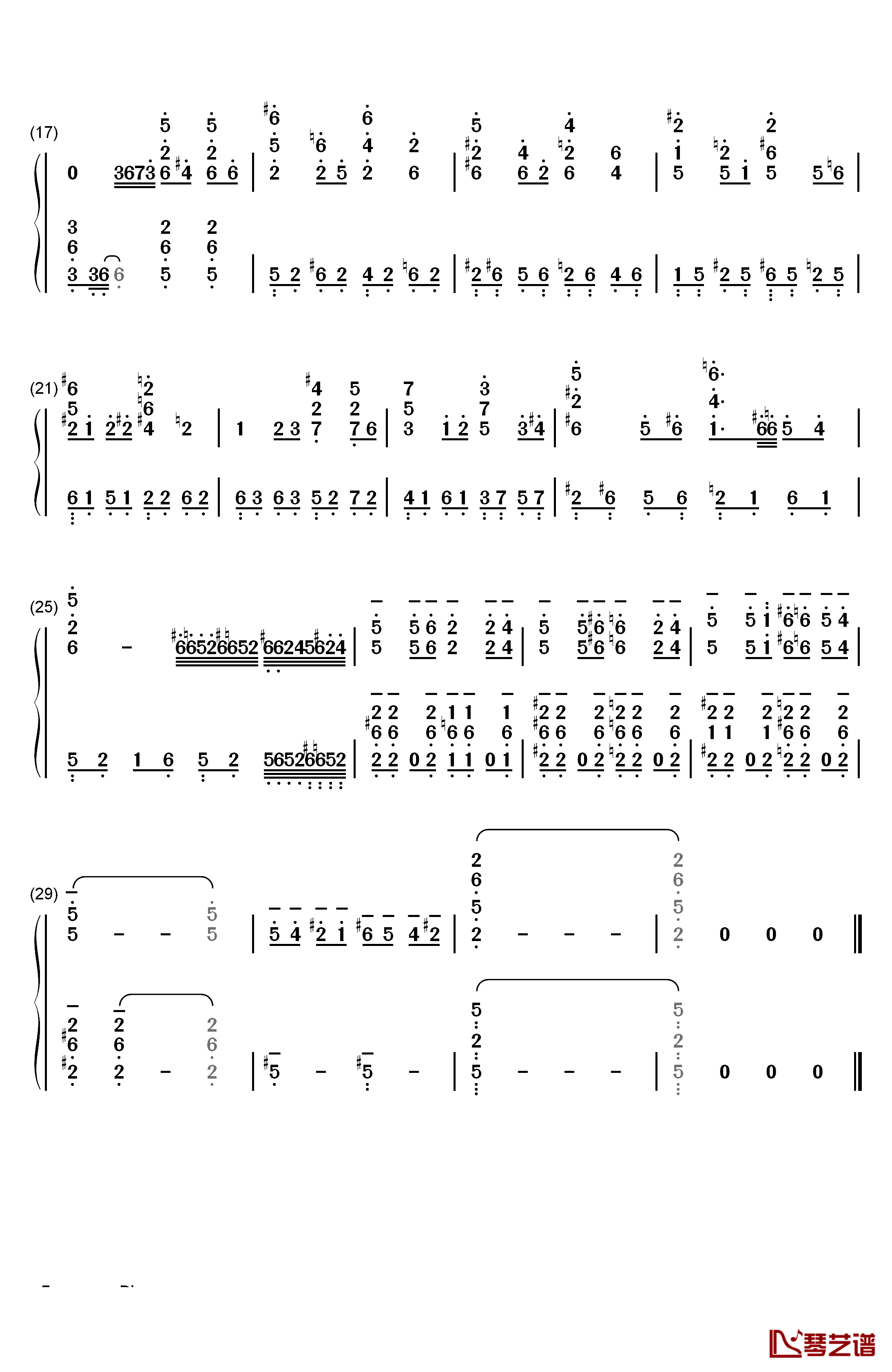 綠の風钢琴简谱-数字双手-日本ACG2