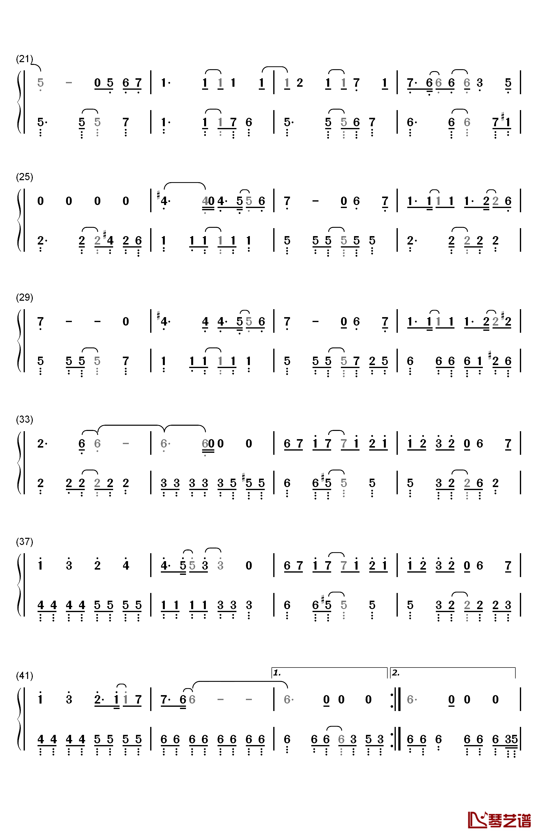 願い事ひとつだけ钢琴简谱-数字双手-小松未歩2