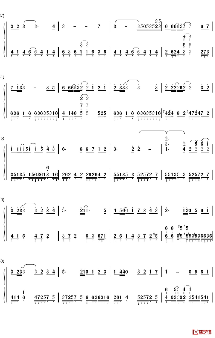 茜空に愿ふ钢琴简谱-数字双手-mao3