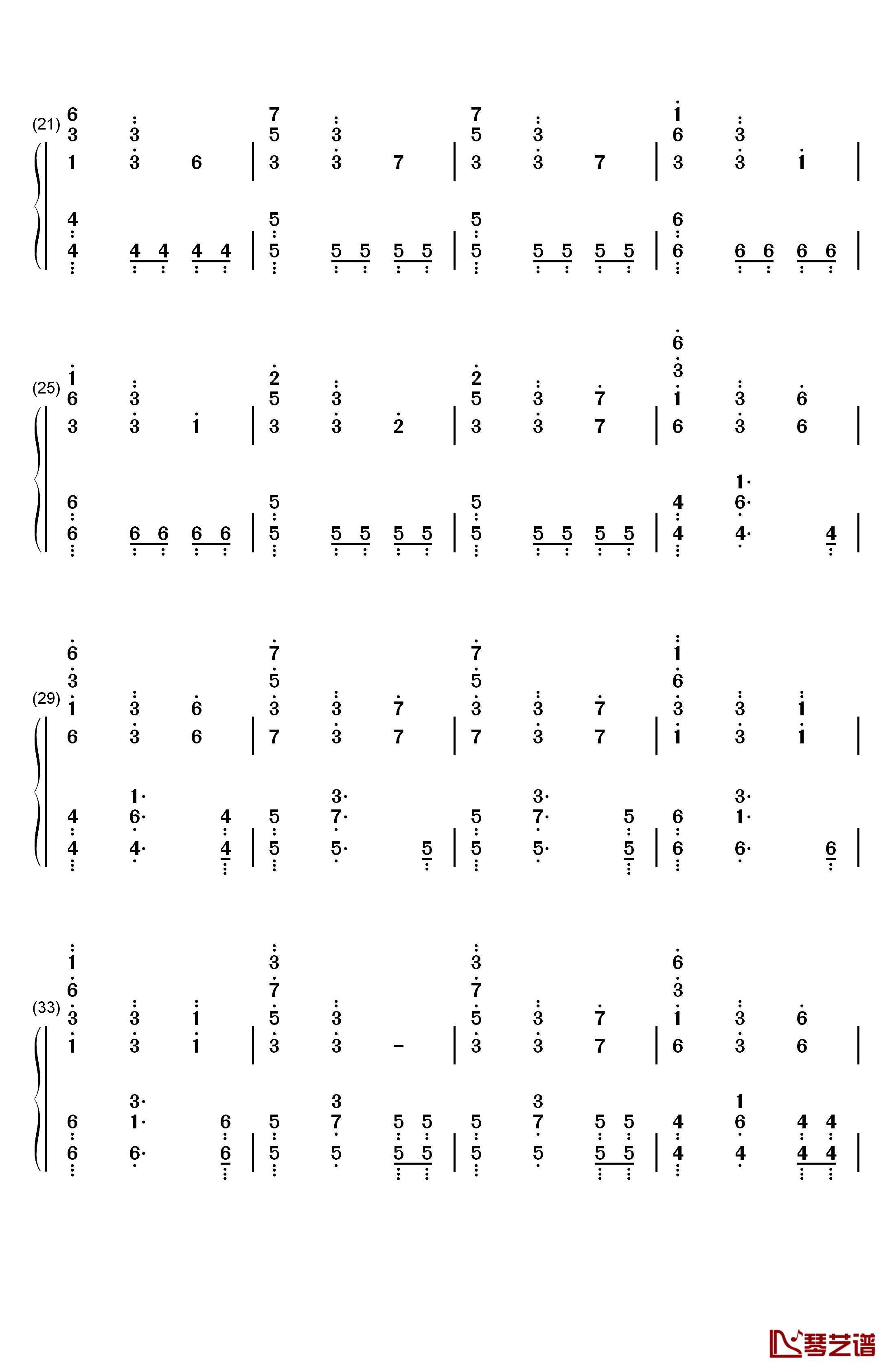 First Step钢琴简谱-数字双手-Hans Zimmer2